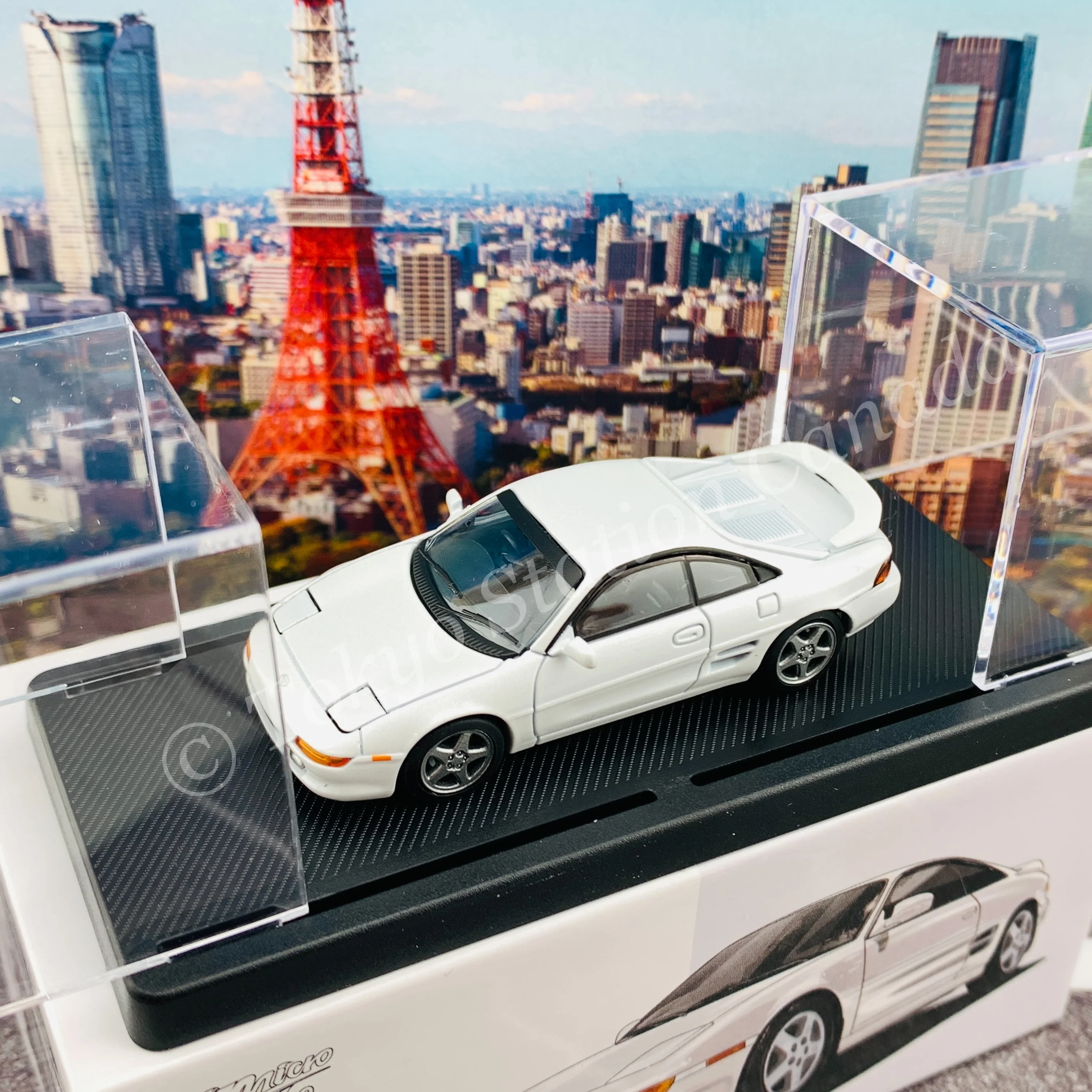 PEAKO64 1/64 Toyota MR2 SW20 1996 WHITE 62401 - Image 3