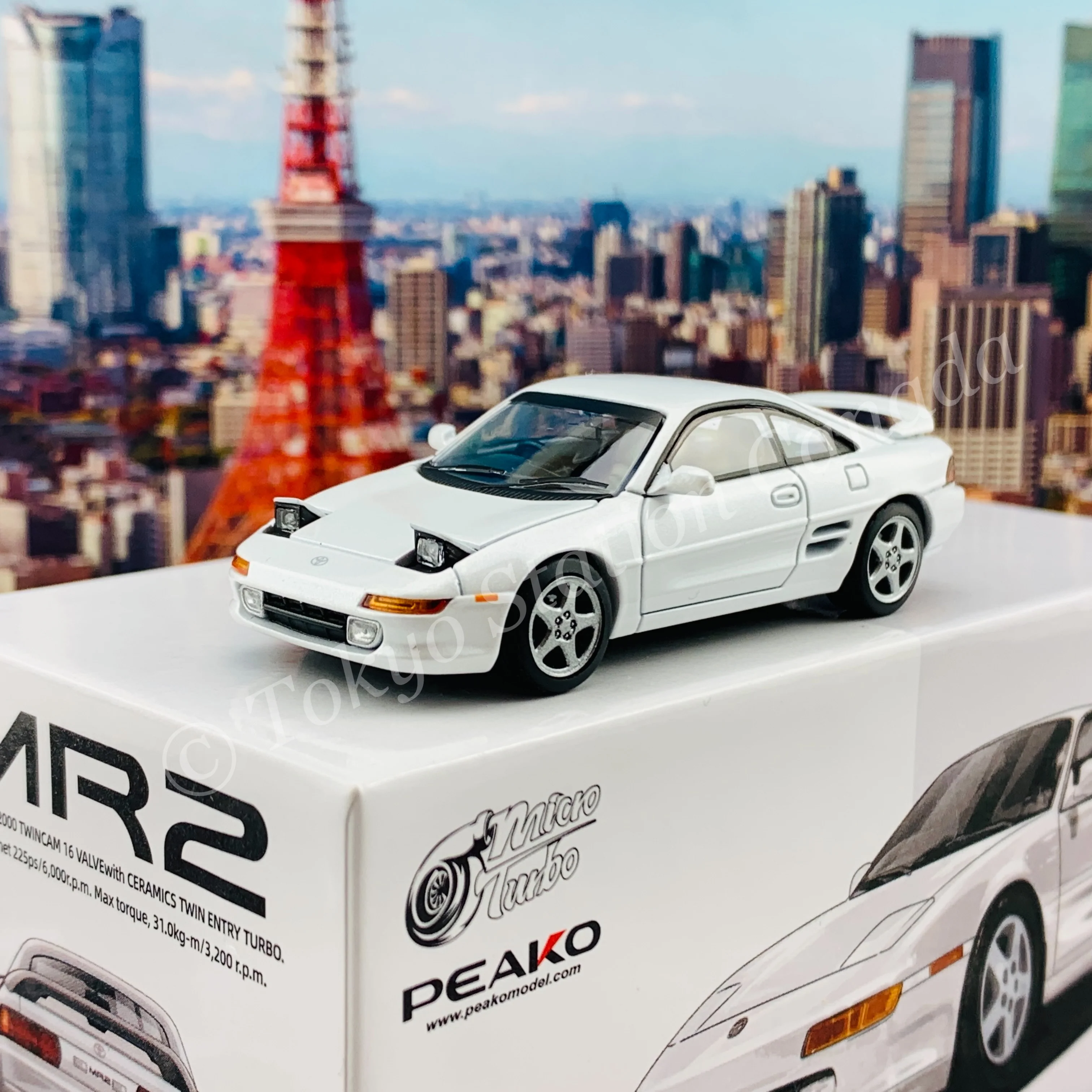 PEAKO64 1/64 Toyota MR2 SW20 1996 WHITE 62401 - Image 5