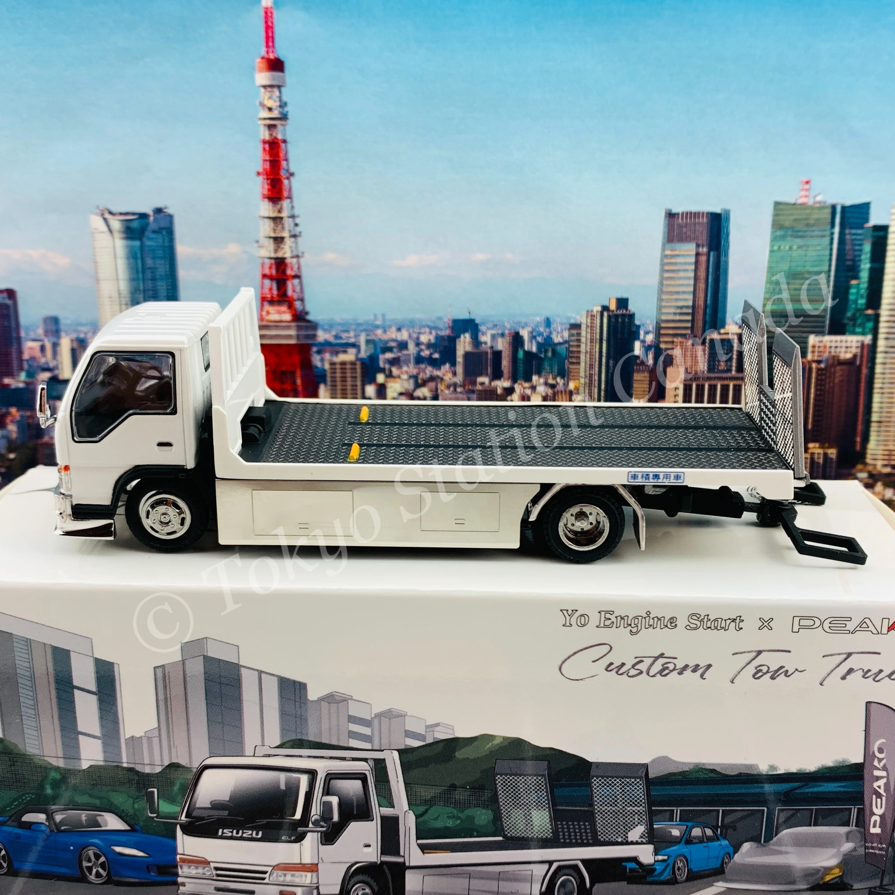 PEAKO64 & YES 1/64 Flatbed Tow Truck White (Version 2) 63510 - Image 3