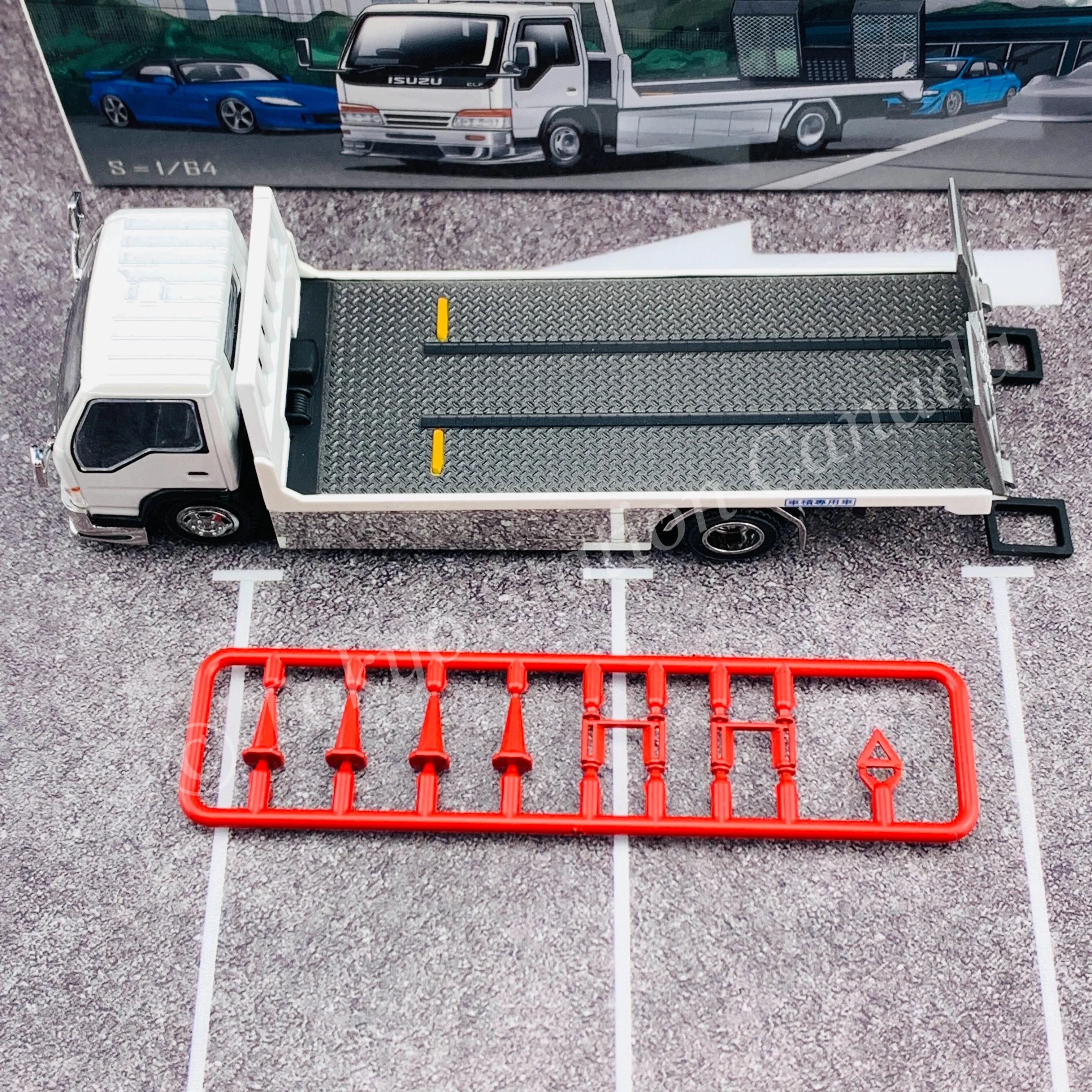 PEAKO64 & YES 1/64 Flatbed Tow Truck White (Version 2) 63510 - Image 6