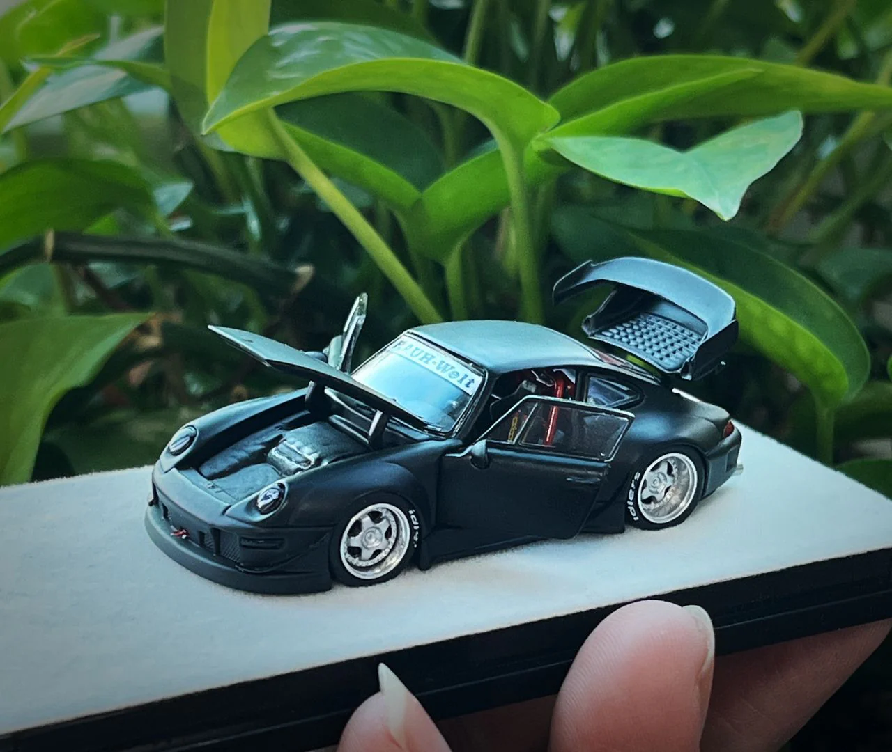 PGM 1/64 RWB 993 Matte Black with Silver Wheel (Rectangular Display Box) - Image 2