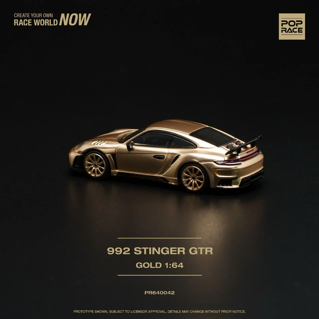 POPRACE 1/64 992 Stinger GTR - Gold PR640042 - Image 4