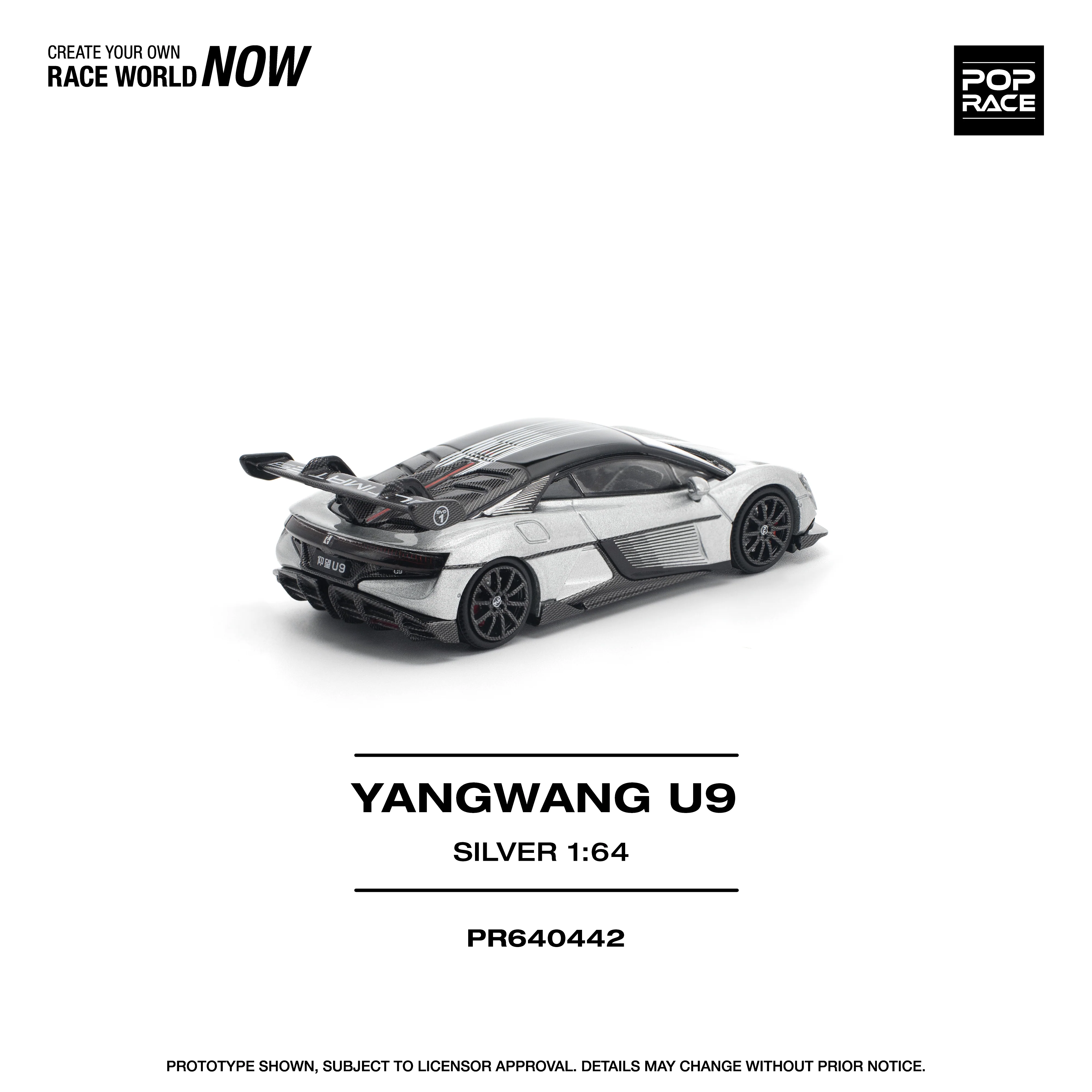 PREORDER POPRACE 1/64 YANGWANG U9 - SILVER PR640442 (Approx. Release Date: Q1 2026 and subject to the manufacturer's final decision) - Image 2