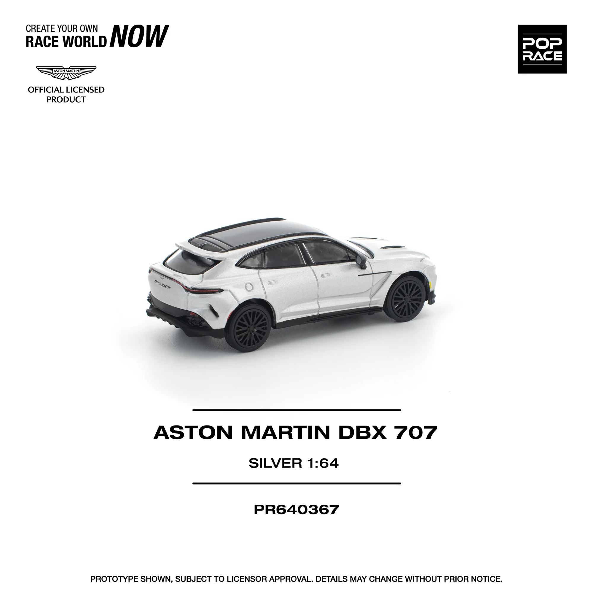 PREORDER POPRACE 1/64 ASTON MARTIN DBX 707 SILVER  PR640367 (Approx. Release Date: Q3 2026 and subject to the manufacturer's final decision) - Image 2