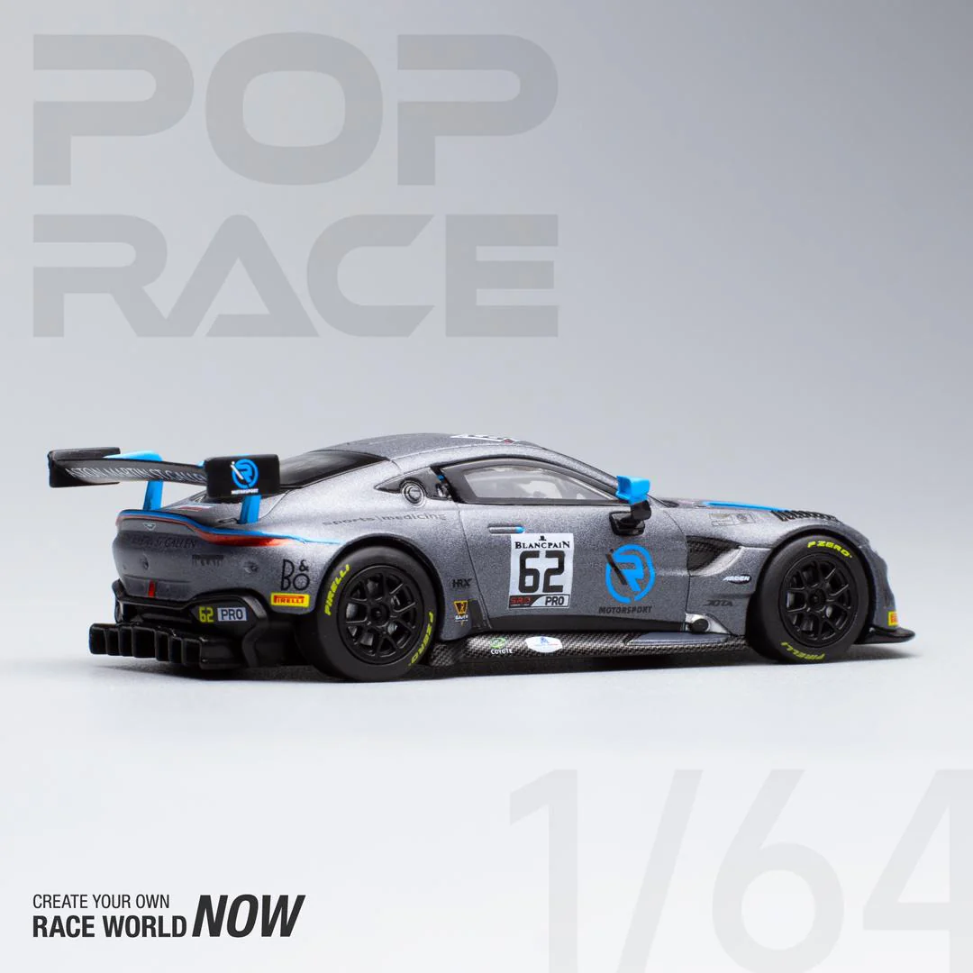 POPRACE 1/64 ASTON MARTIN GT3 R MOTORSPORTS GREY PR64005 - Image 2