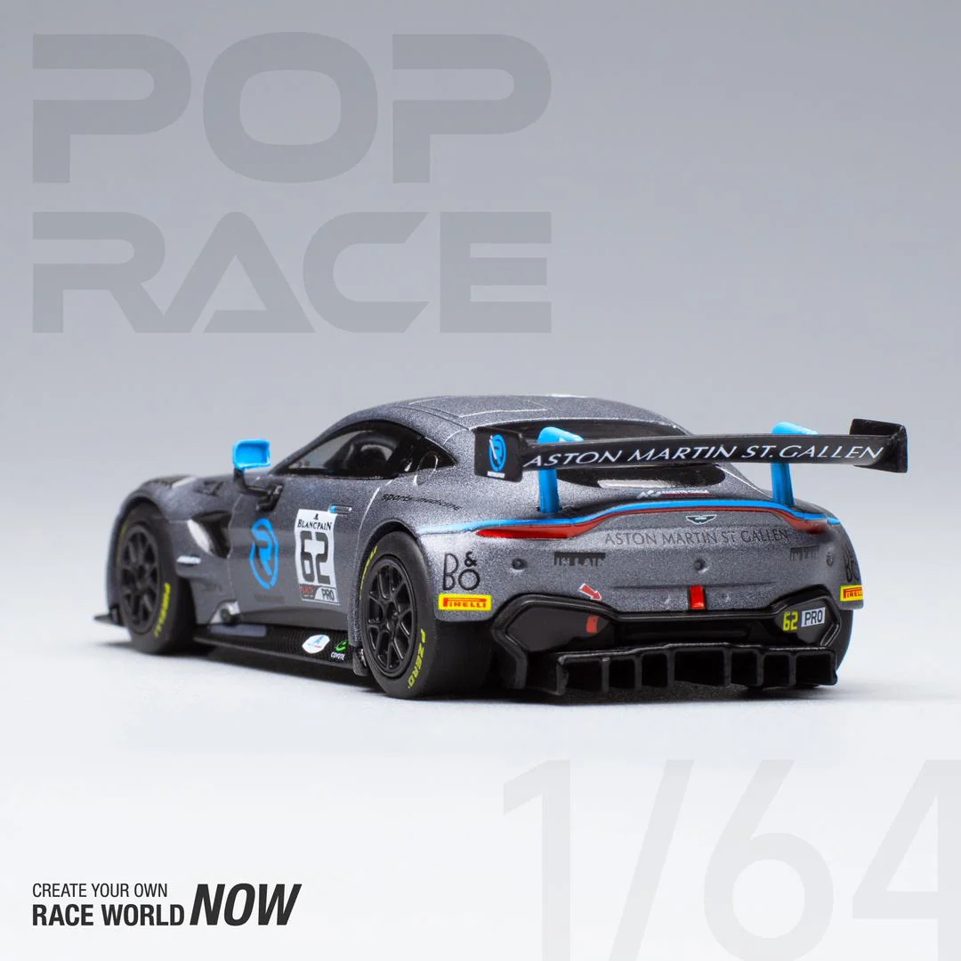POPRACE 1/64 ASTON MARTIN GT3 R MOTORSPORTS GREY PR64005 - Image 3