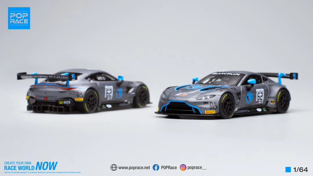 POPRACE 1/64 ASTON MARTIN GT3 R MOTORSPORTS GREY PR64005 - Image 4