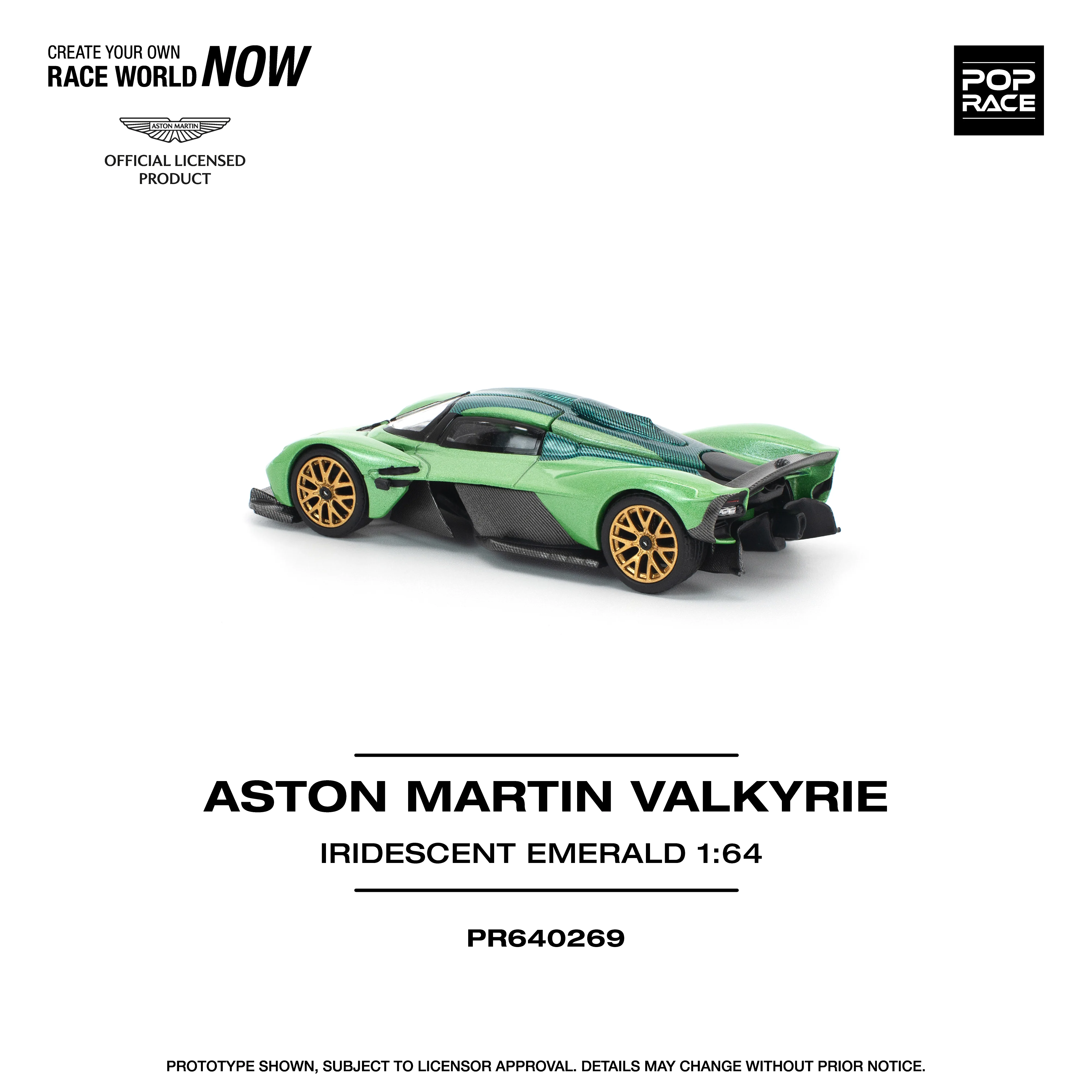 PREORDER POPRACE 1/64 ASTON MARTIN VALKYRIE IRIDESCENT EMERALD PR640269 (Approx. Release Date: Q4 2025 and subject to the manufacturer's final decision) - Image 2