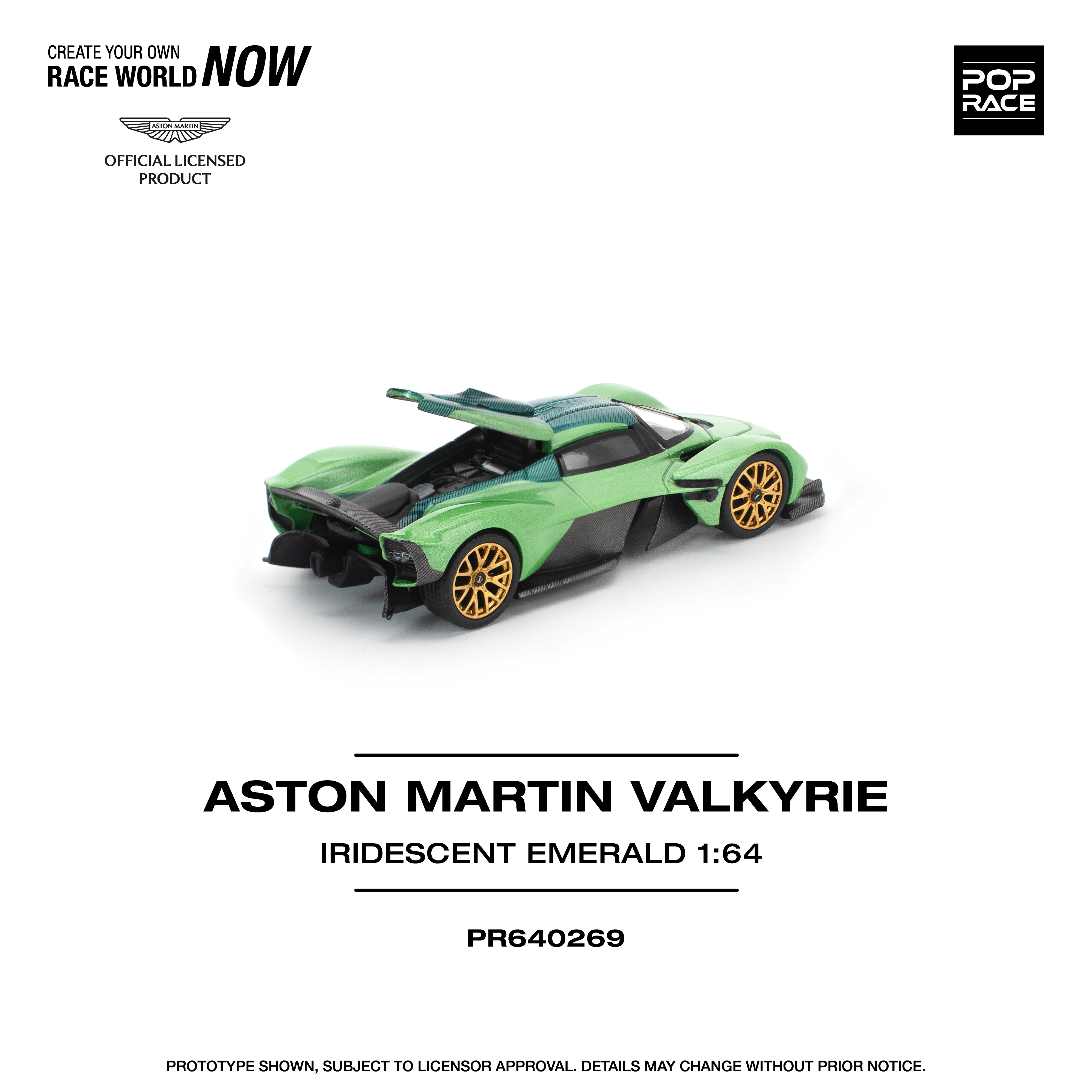 PREORDER POPRACE 1/64 ASTON MARTIN VALKYRIE IRIDESCENT EMERALD PR640269 (Approx. Release Date: Q4 2025 and subject to the manufacturer's final decision) - Image 3