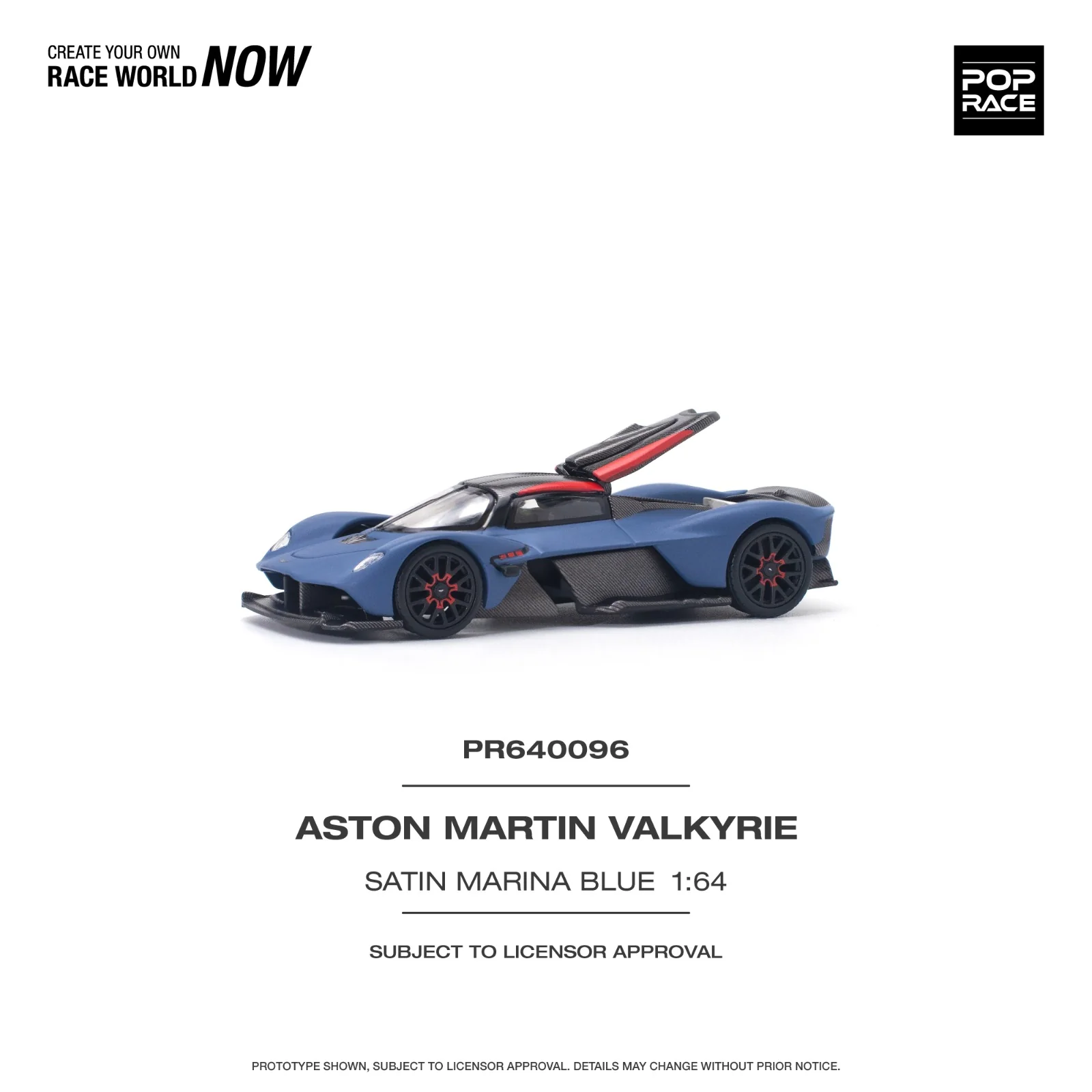POPRACE 1/64 ASTON MARTIN VALKYRIE SATIN MARINA BLUE PR640096 - Image 2