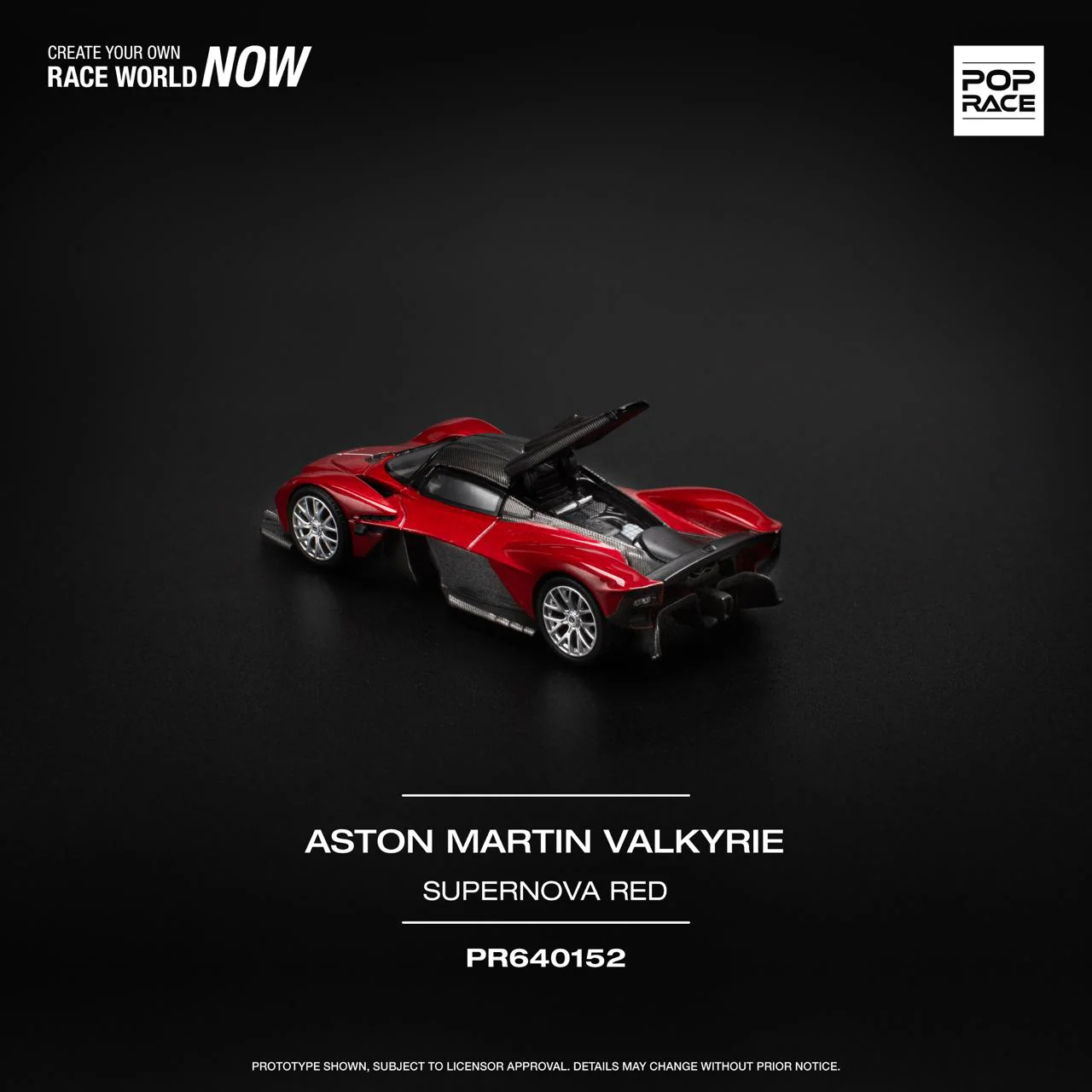 POPRACE 1/64  ASTON MARTIN VALKYRIE - SUPERNOVA RED PR640152 - Image 2