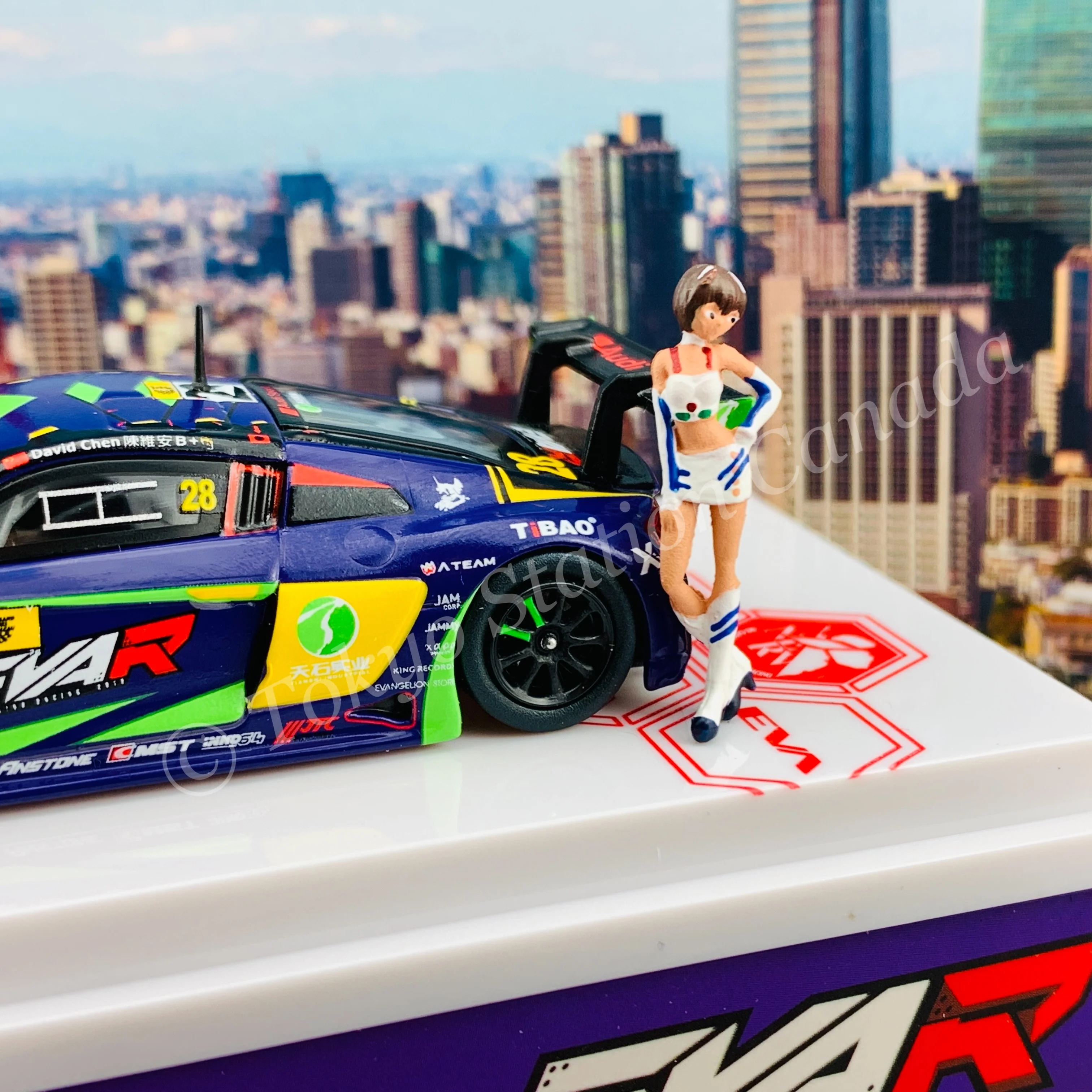 POPRACE 1/64 Audi R8 LMS EVA RT TEST TYPE-01 TSRT R8 Macau GT Cup 2020 David Chen PR64-R8LMS-20MGT28 - Image 2