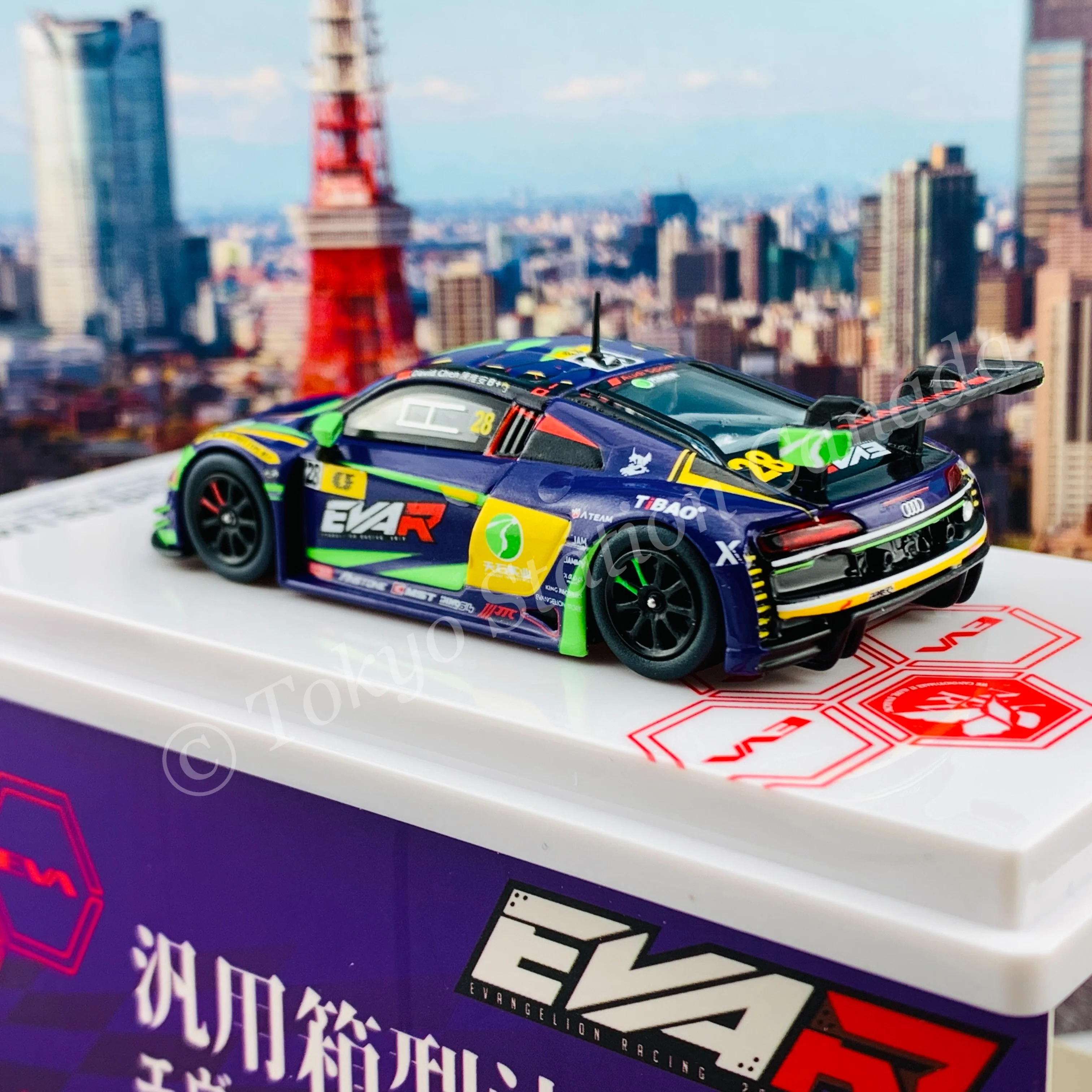 POPRACE 1/64 Audi R8 LMS EVA RT TEST TYPE-01 TSRT R8 Macau GT Cup 2020 David Chen PR64-R8LMS-20MGT28 - Image 6