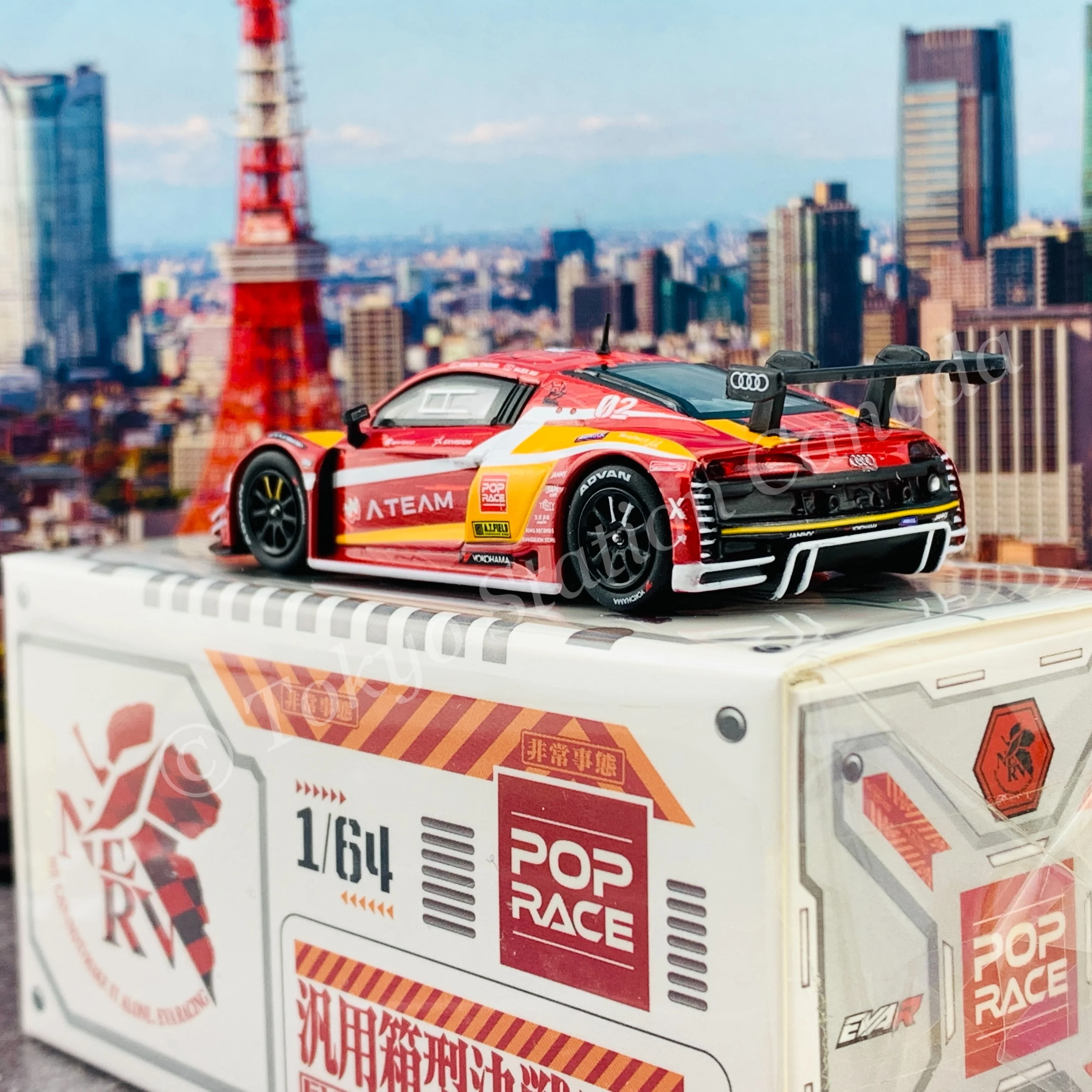 POPRACE 1/64 Audi R8 LMS EVA RT Production Model Type-02 X Works with Race Queen Figure PR64-R8LMS-EVA02 (9588826261931) - Image 5