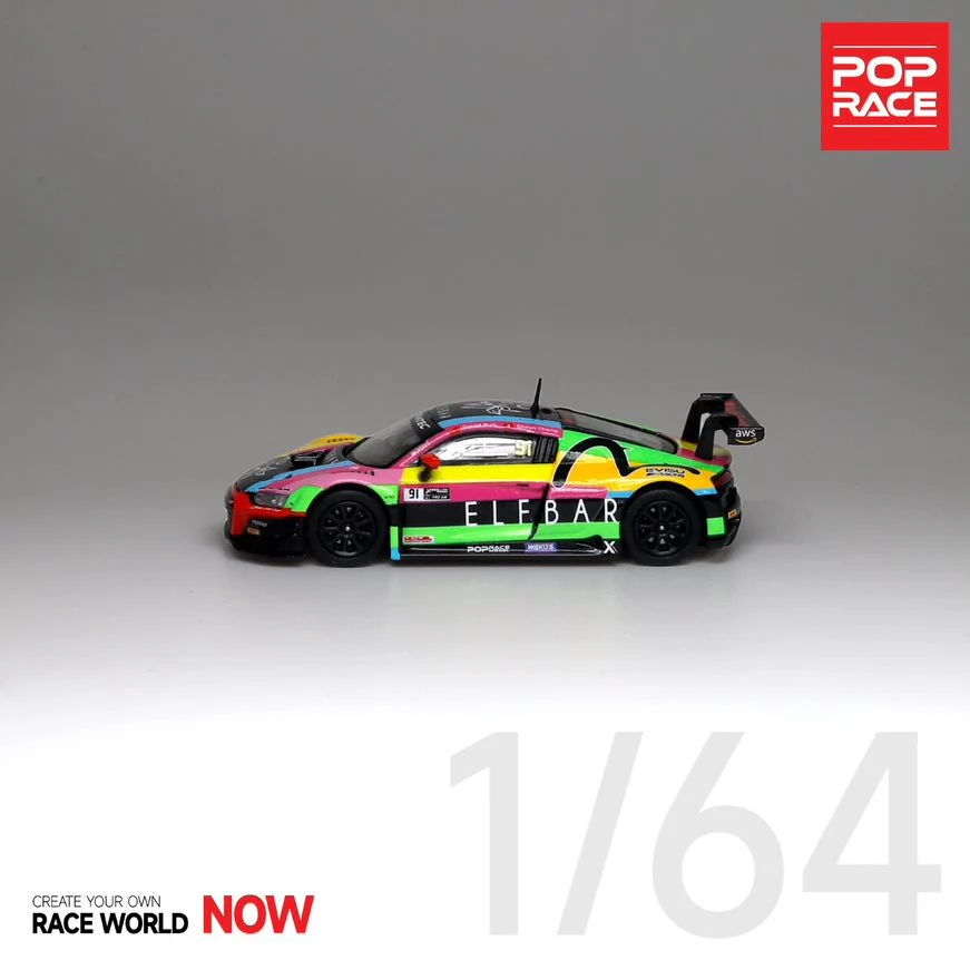 POPRACE 1/64 Audi R8 LMS EVO ELFBAR x WORKS #91 PR64-R8E2-ELF1 - Image 2