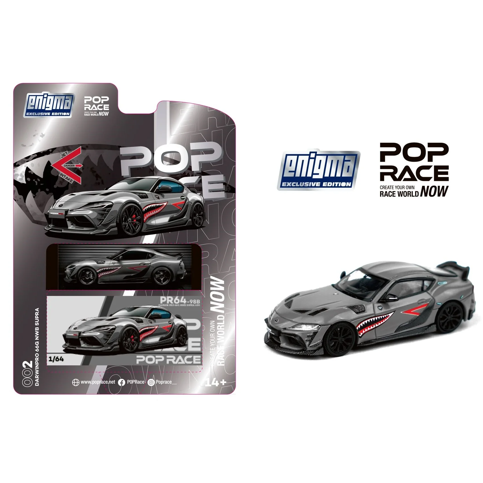 POPRACE 1/64 Darwin Pro 66G NWB Supra A90 - Grey Metallic PR640098B PRE002 - Image 2