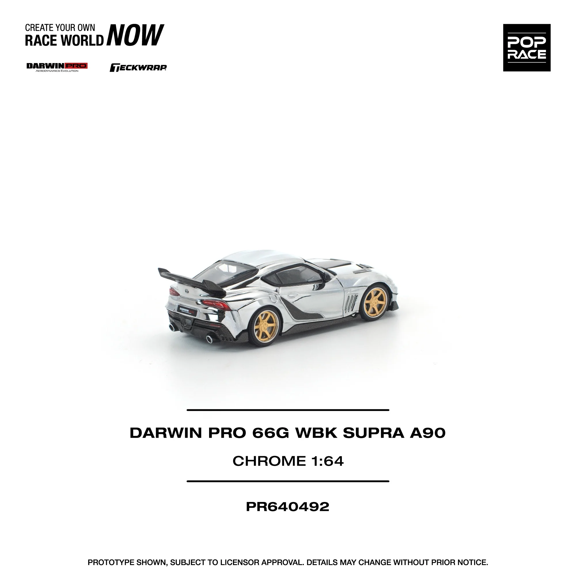 PREORDER POPRACE 1/64 DARWIN PRO 66G WBK SUPRA A90 SILVER CHROME PR640492 (Approx. Release Date: Q3 2026 and subject to the manufacturer's final decision) - Image 2