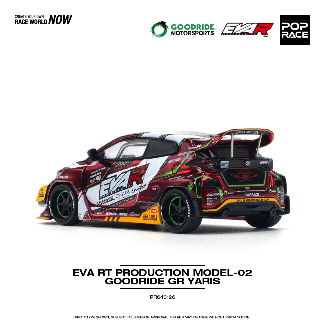 POPRACE 1/64 EVA RT PRODUCTION MODEL-02 GOODRIDE GR YARIS PR640126 - Image 2