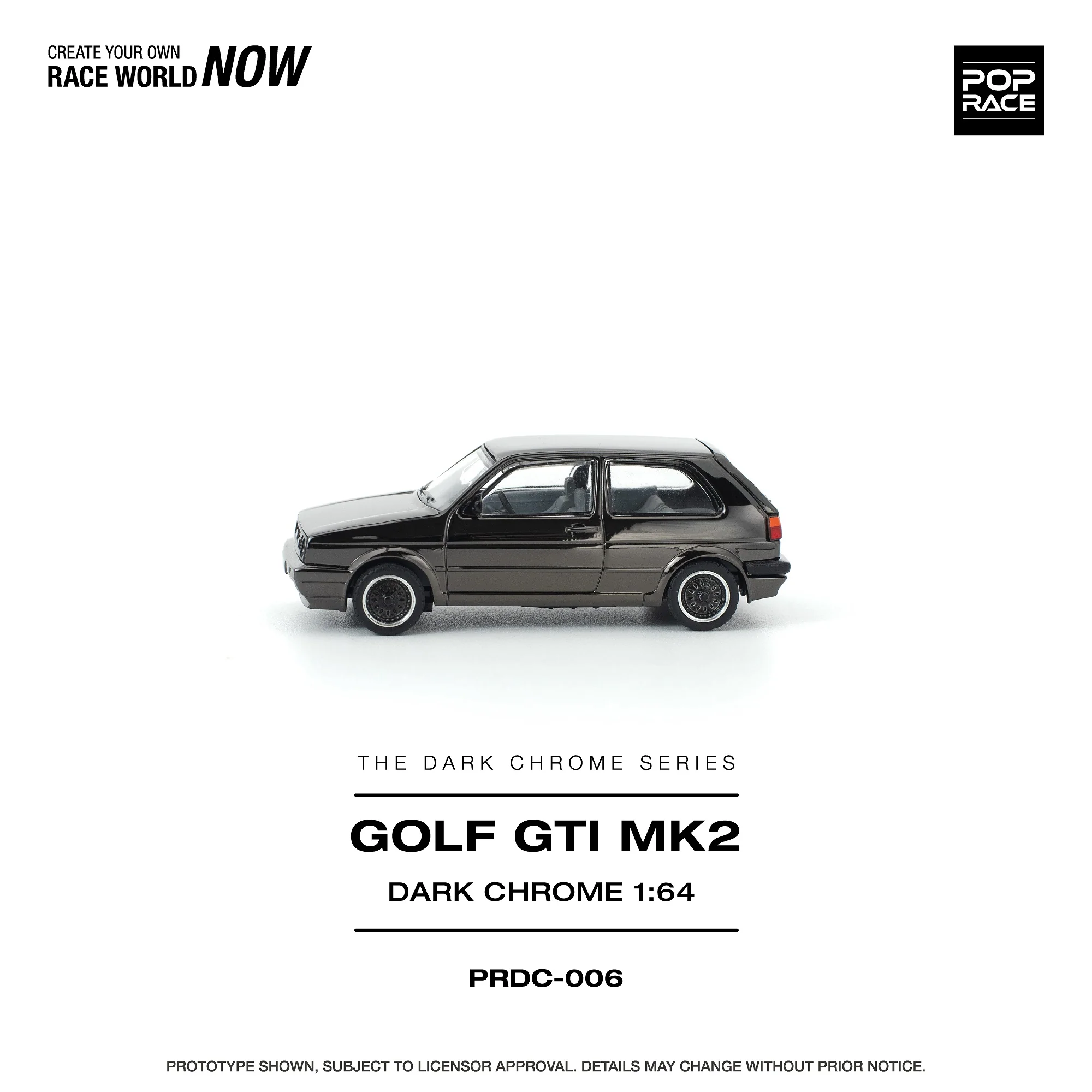 PREORDER POPRACE 1/64 GOLF GTI MK2 DARK CHROME PRDC006 (Approx. Release Date: Q1 2026 and subject to the manufacturer's final decision) - Image 4
