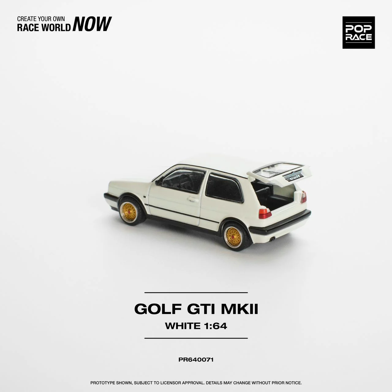 POPRACE 1/64 Golf GTI MkII WHITE PR640071 - Image 2
