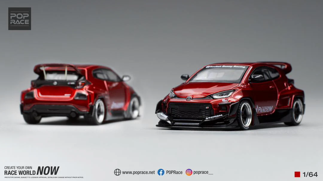 POPRACE 1/64 GR YARIS PANDEM RED PR64004 - Image 3