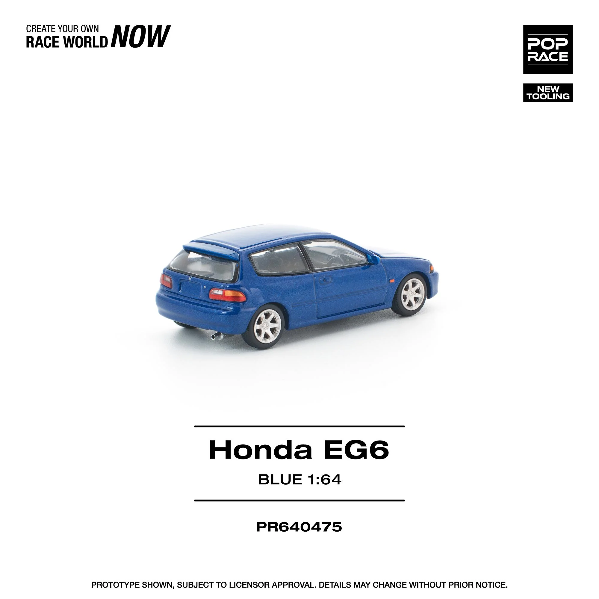 PREORDER POPRACE 1/64 HONDA CIVIC (EG6) CAPTIVA BLUE PR640475 (Approx. Release Date: Q3 2026 and subject to the manufacturer's final decision) - Image 2