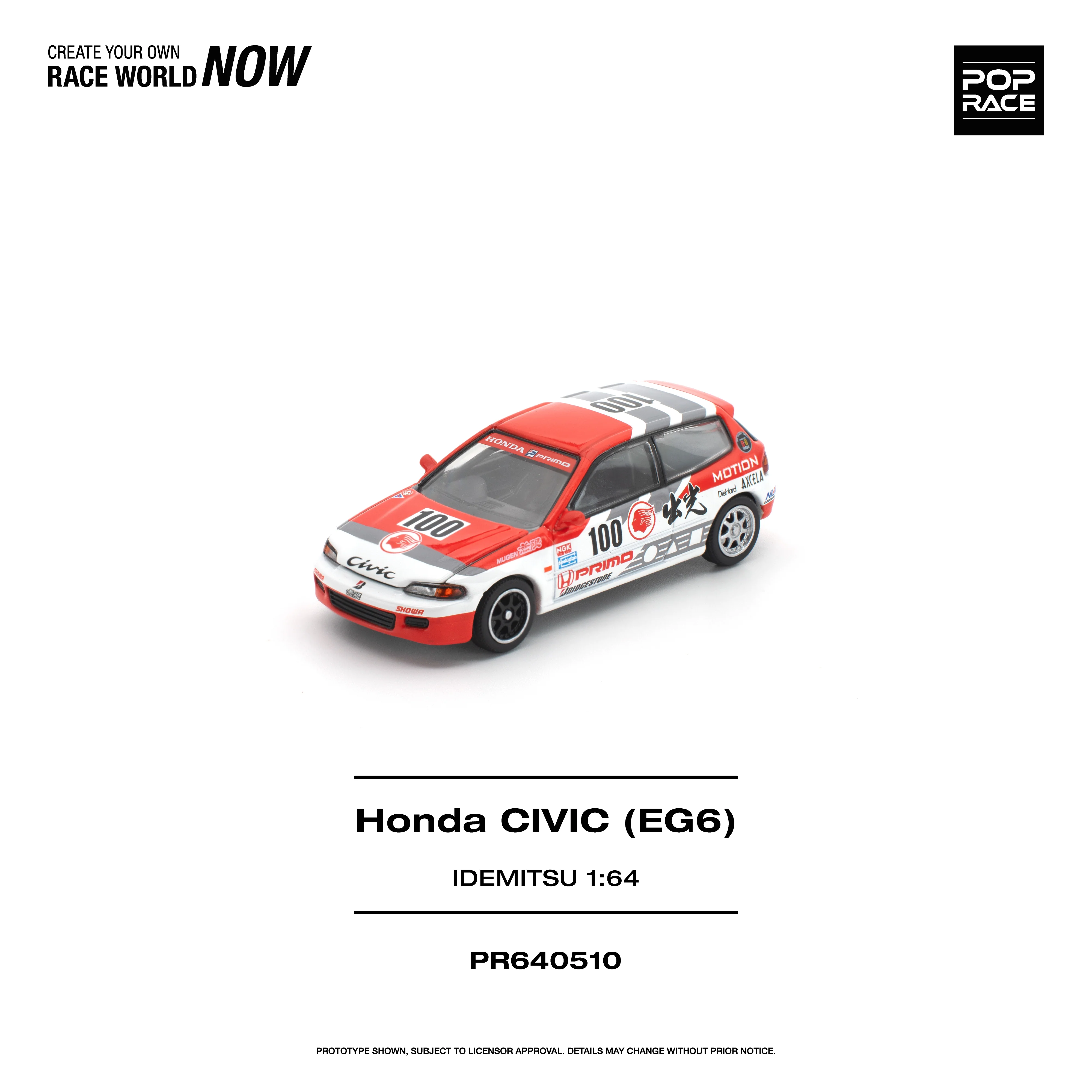 PREORDER POPRACE 1/64 HONDA CIVIC (EG6) IDEMITSU MOTION INFINITE PR640510 (Approx. Release Date: Q3 2026 and subject to the manufacturer's final decision) - Image 2