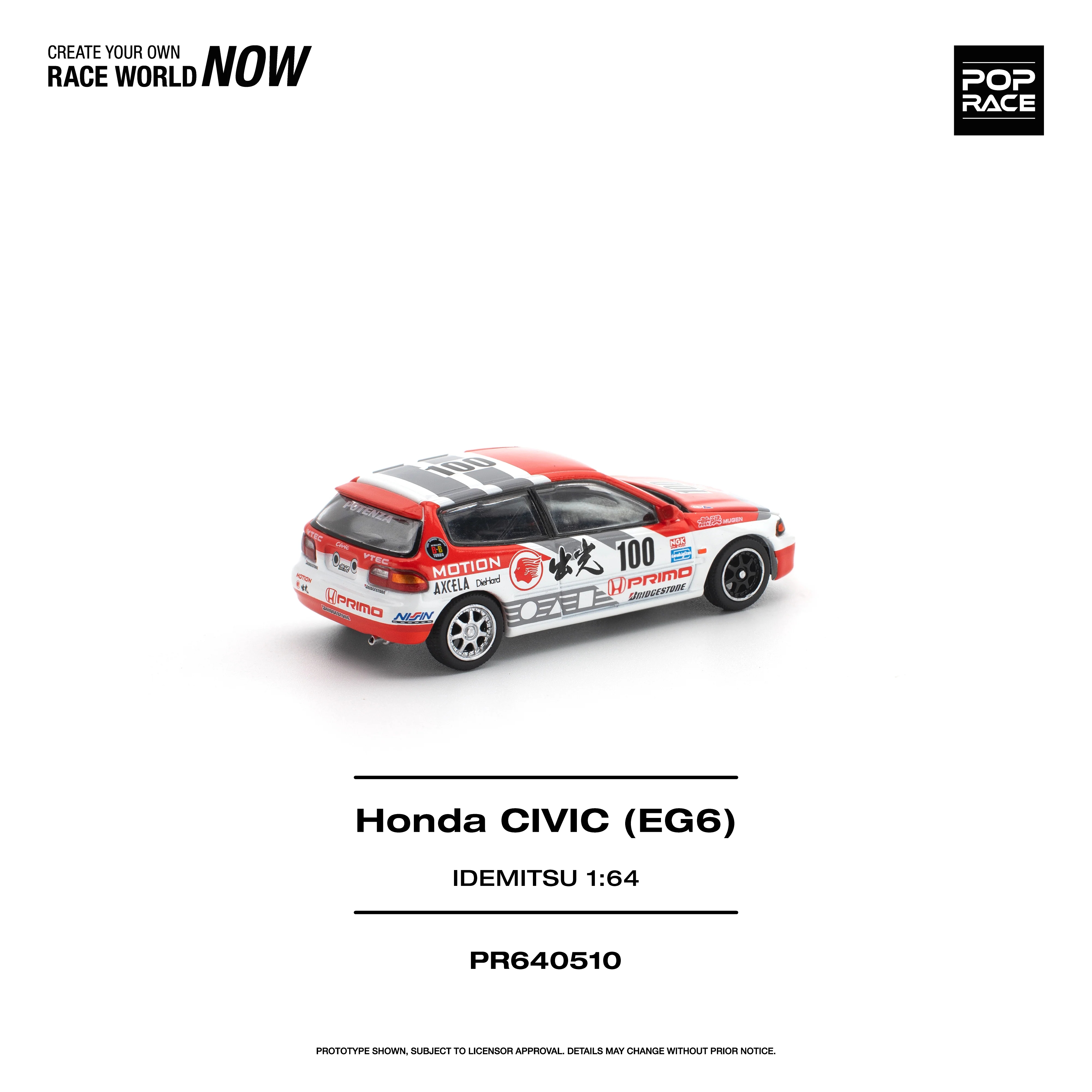 PREORDER POPRACE 1/64 HONDA CIVIC (EG6) IDEMITSU MOTION INFINITE PR640510 (Approx. Release Date: Q3 2026 and subject to the manufacturer's final decision) - Image 3