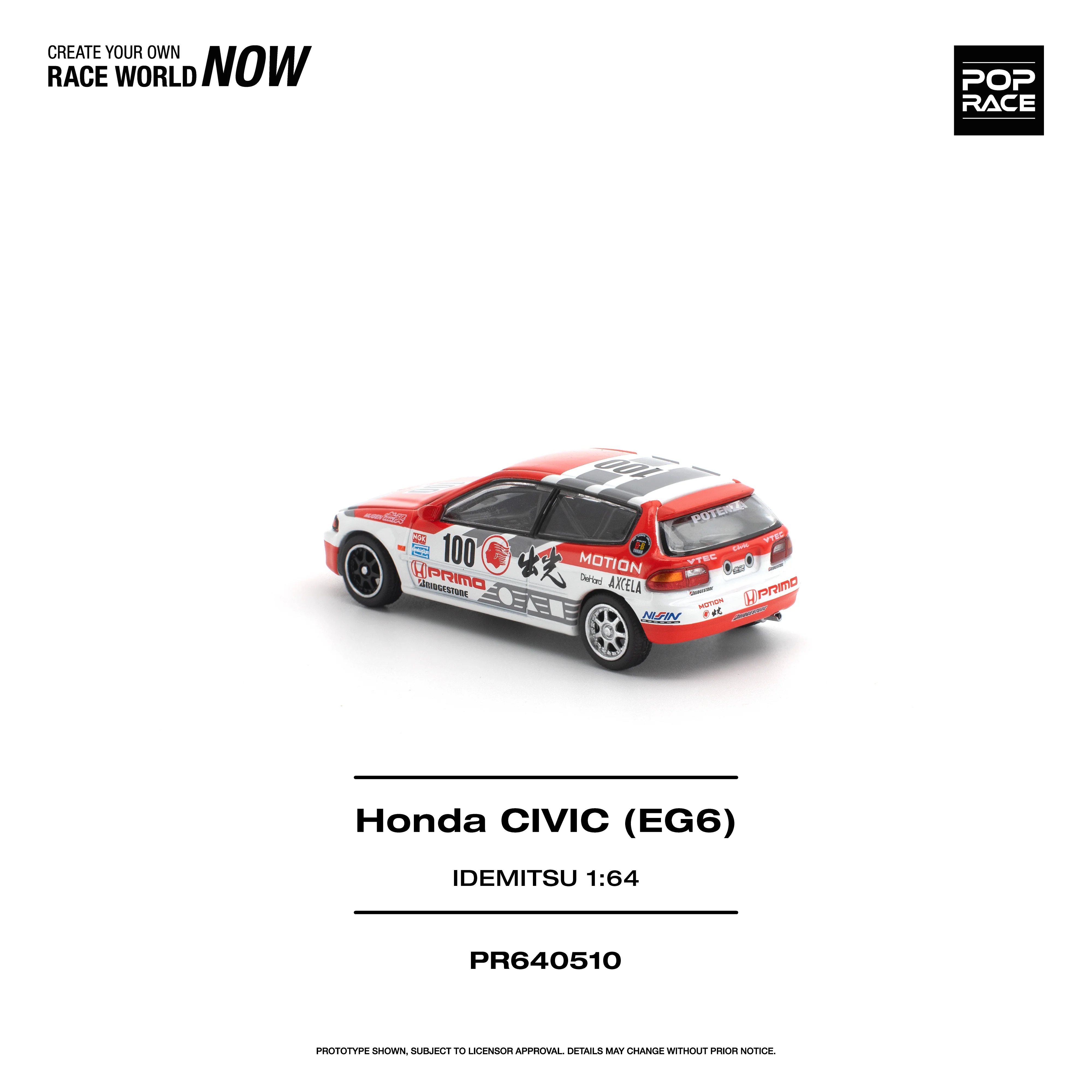 PREORDER POPRACE 1/64 HONDA CIVIC (EG6) IDEMITSU MOTION INFINITE PR640510 (Approx. Release Date: Q3 2026 and subject to the manufacturer's final decision) - Image 4