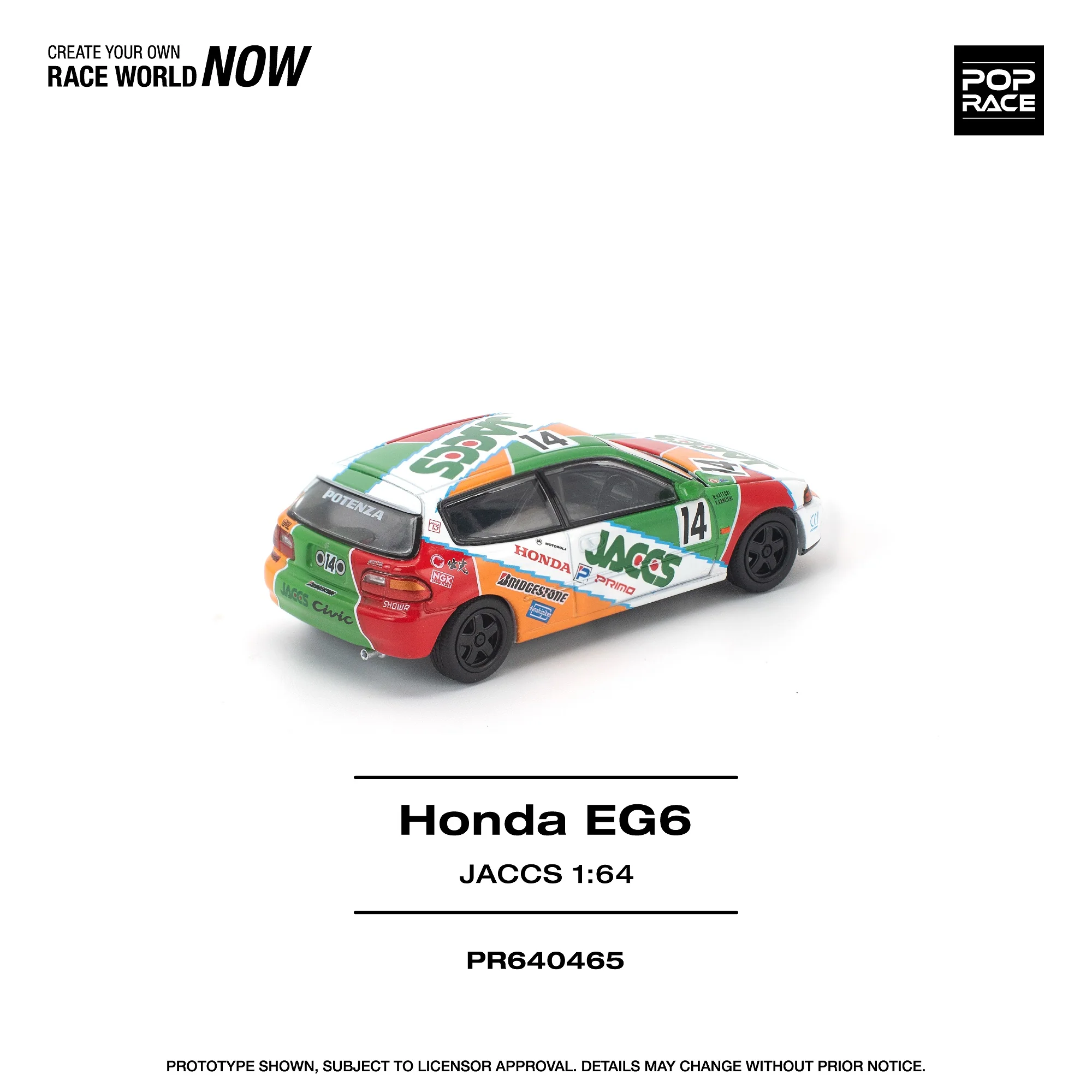 PREORDER POPRACE 1/64 HONDA CIVIC (EG6) JACCSE PR640465 (Approx. Release Date: Q3 2026 and subject to the manufacturer's final decision) - Image 2