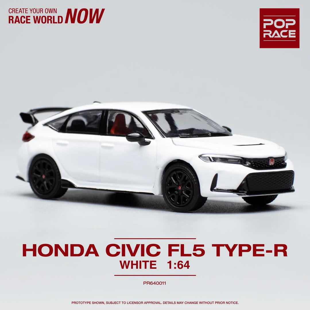 POPRACE 1/64 Honda Civic Type-R FL5 Champ White PR640011 - Image 2