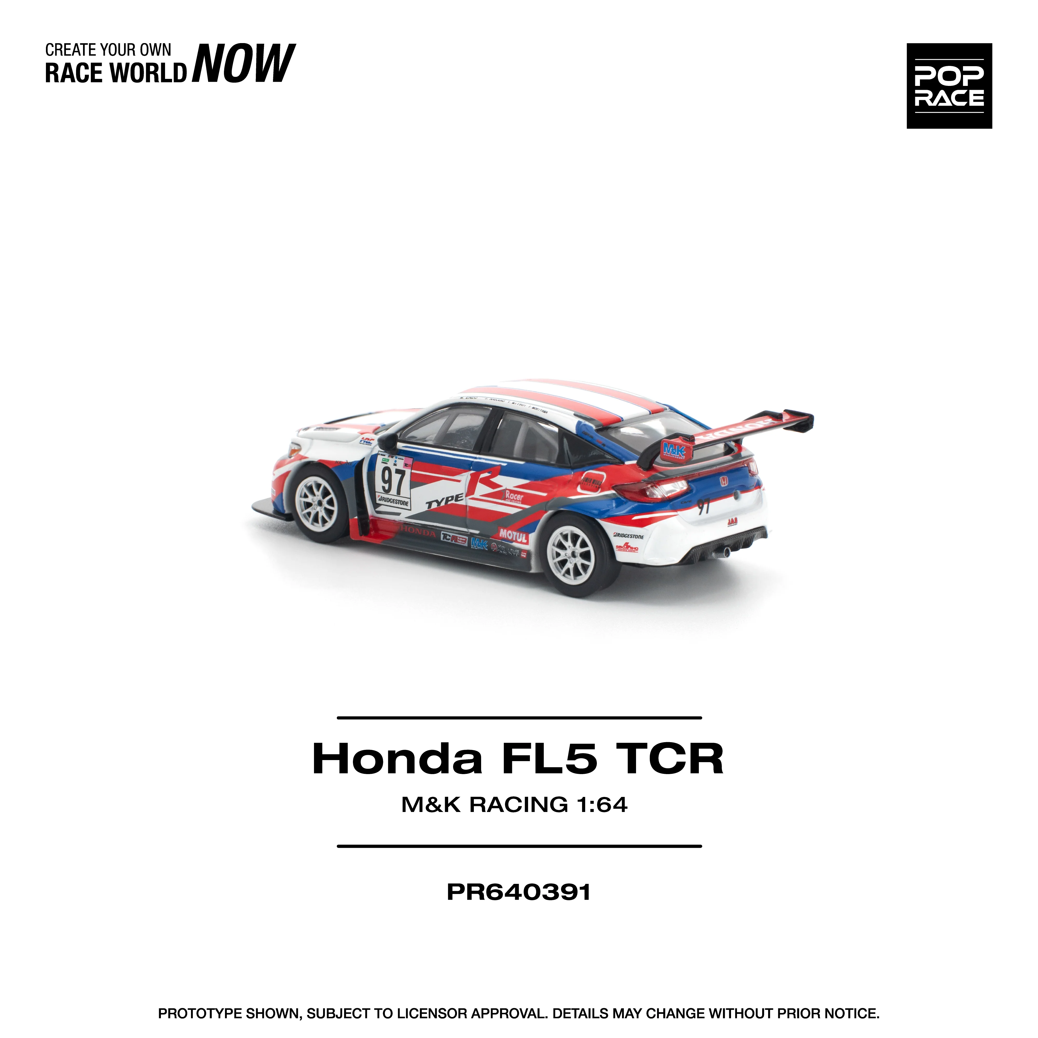 PREORDER POPRACE 1/64 HONDA CIVIC TYPE-R (FL5) TCR - M&K RACING PR640391 (Approx. Release Date: Q1 2026 and subject to the manufacturer's final decision) - Image 2