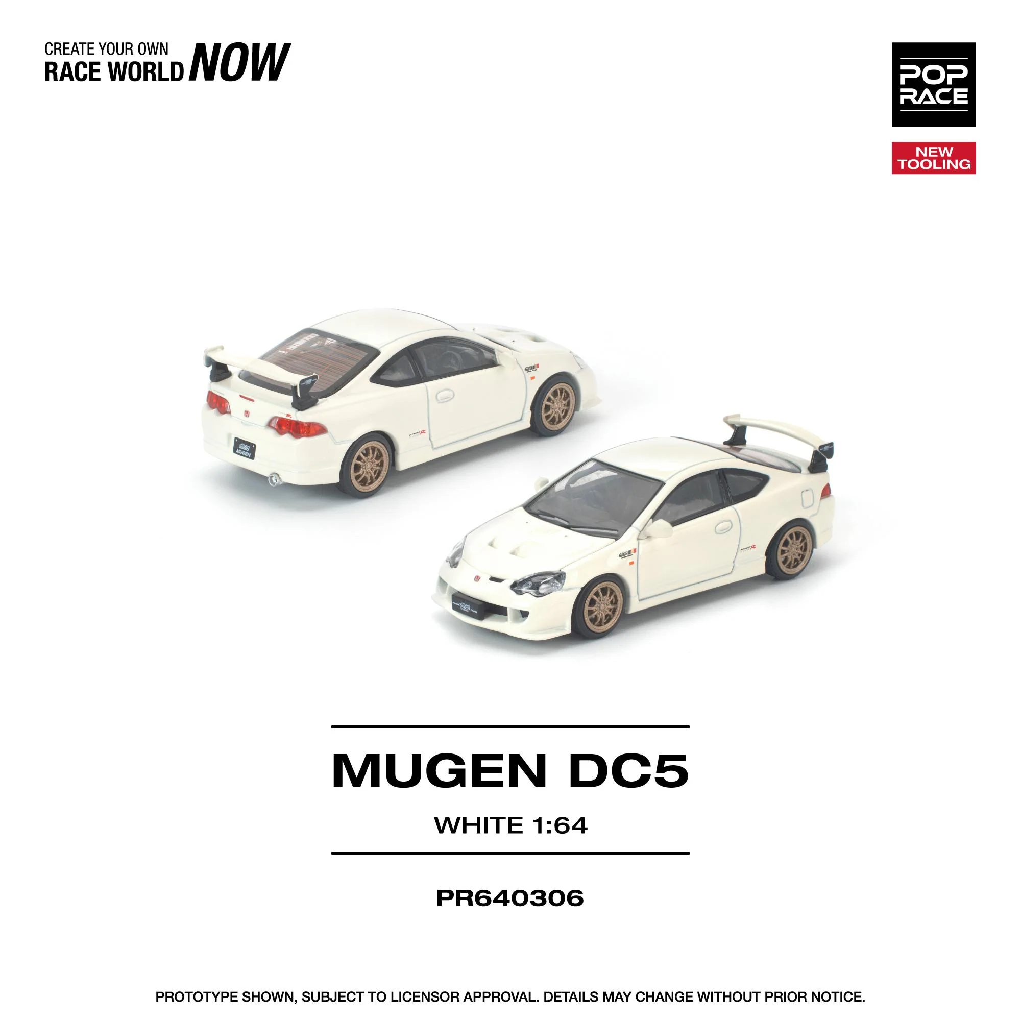 PREORDER POPRACE 1/64 HONDA DC5 MUGEN WHITE PR640306 (Approx. Release Date: Q3 2026 and subject to the manufacturer's final decision) - Image 2