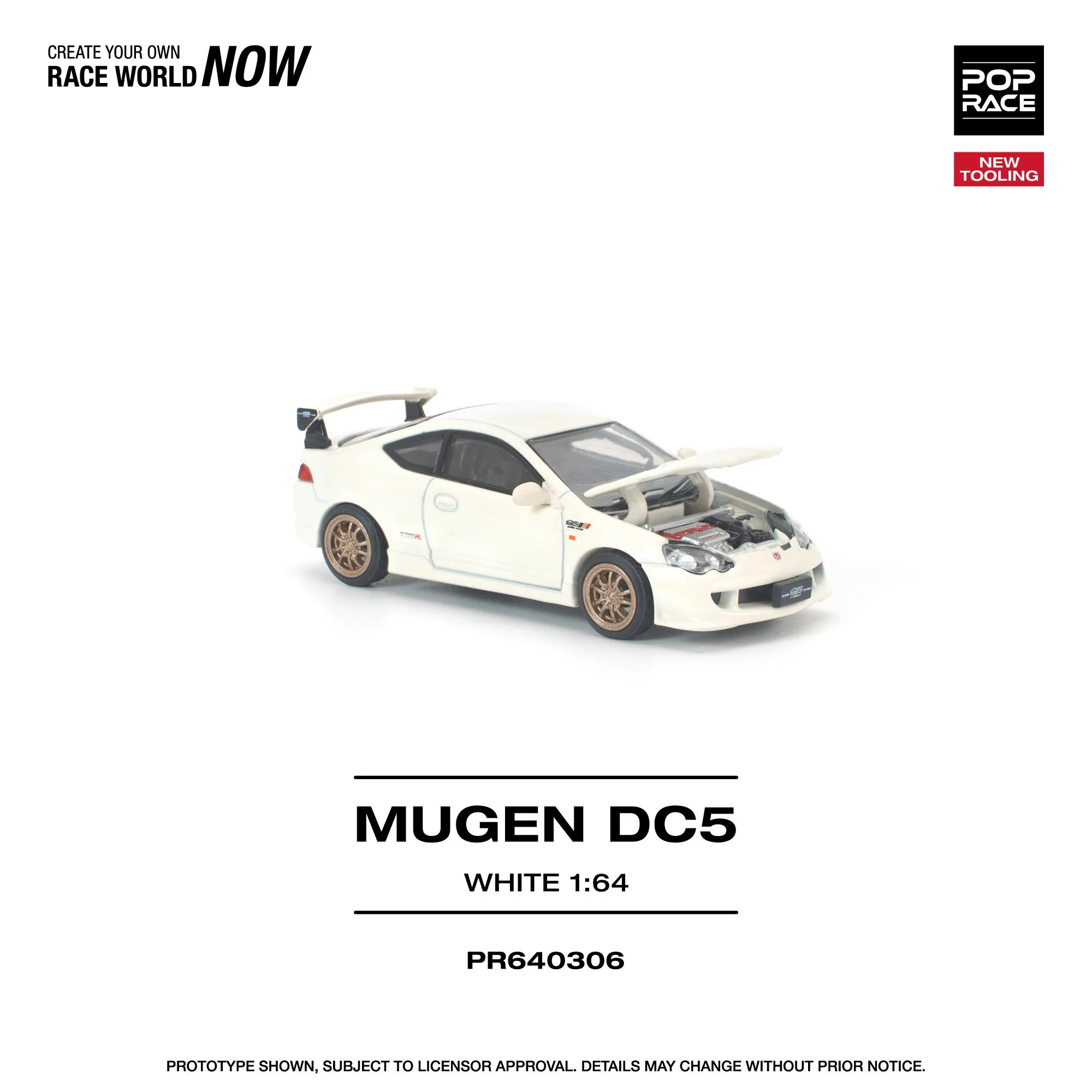 PREORDER POPRACE 1/64 HONDA DC5 MUGEN WHITE PR640306 (Approx. Release Date: Q3 2026 and subject to the manufacturer's final decision) - Image 4