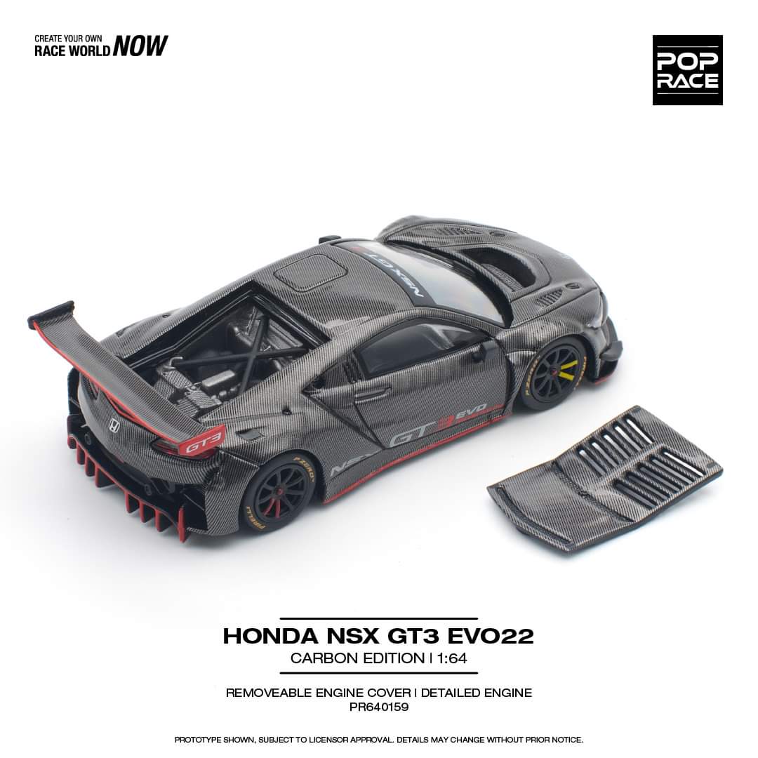 POPRACE 1/64 HONDA NSX GT3 EVO22 CARBON EDITION PR640159 - Image 2