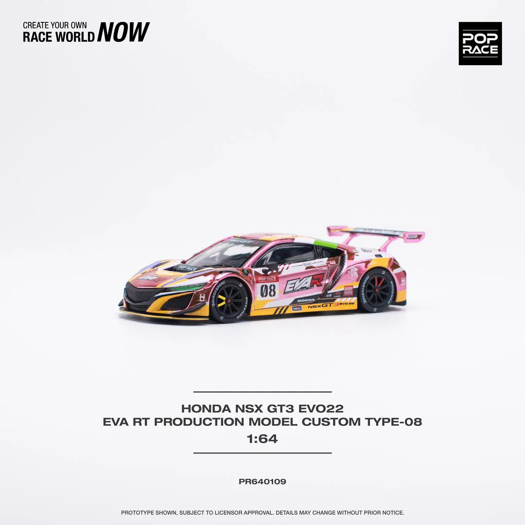 POPRACE 1/64 Honda NSX GT3 Evo22 - EVA RT Production Model Custom Type-08 PR640109 - Image 2