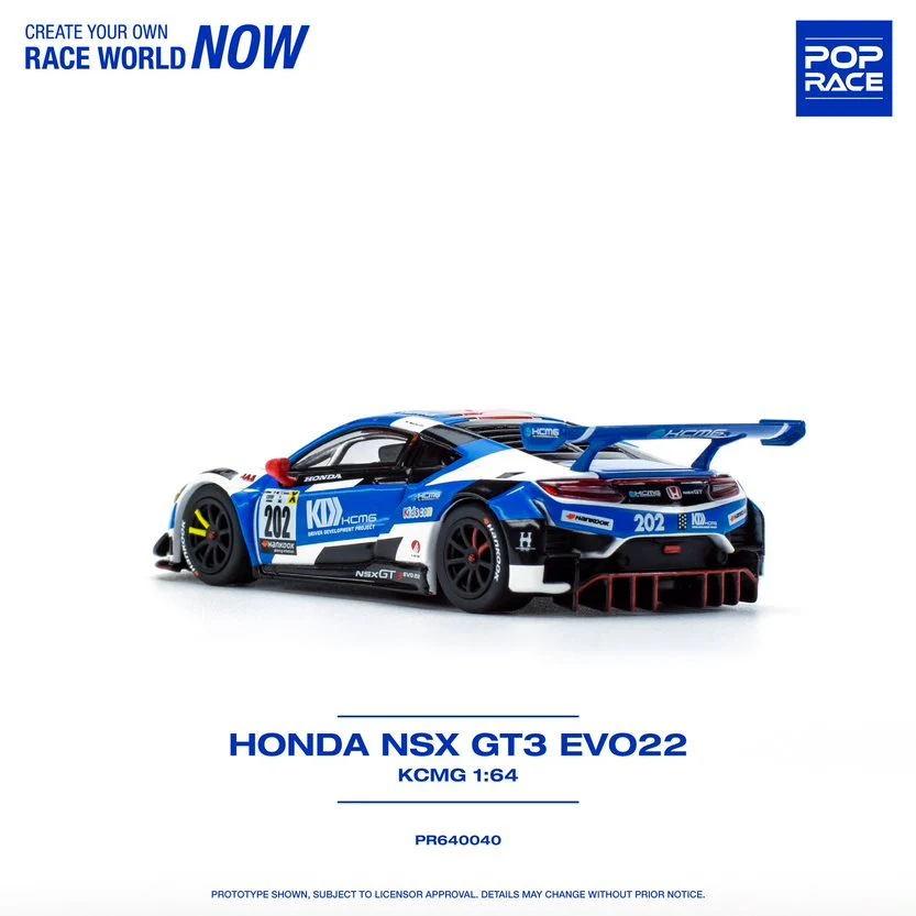 POPRACE 1/64 Honda NSX GT3 KCMG PR640040 - Image 3