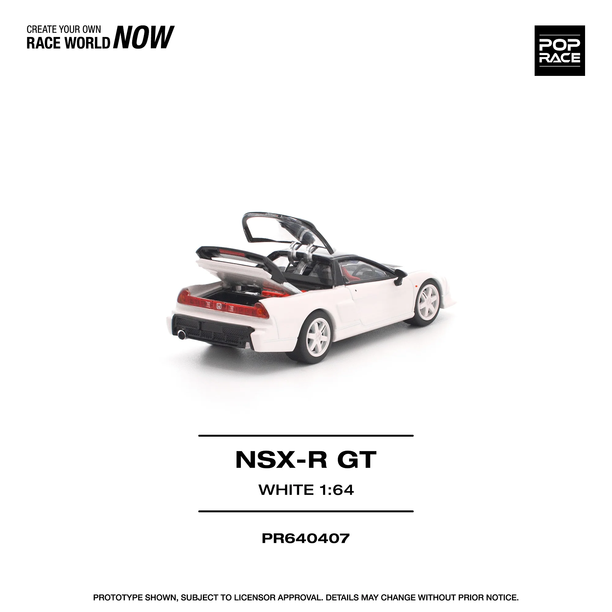 PREORDER POPRACE 1/64 HONDA NSX-R GT WHITE PR640407 (Approx. Release Date: Q3 2026 and subject to the manufacturer's final decision) - Image 2