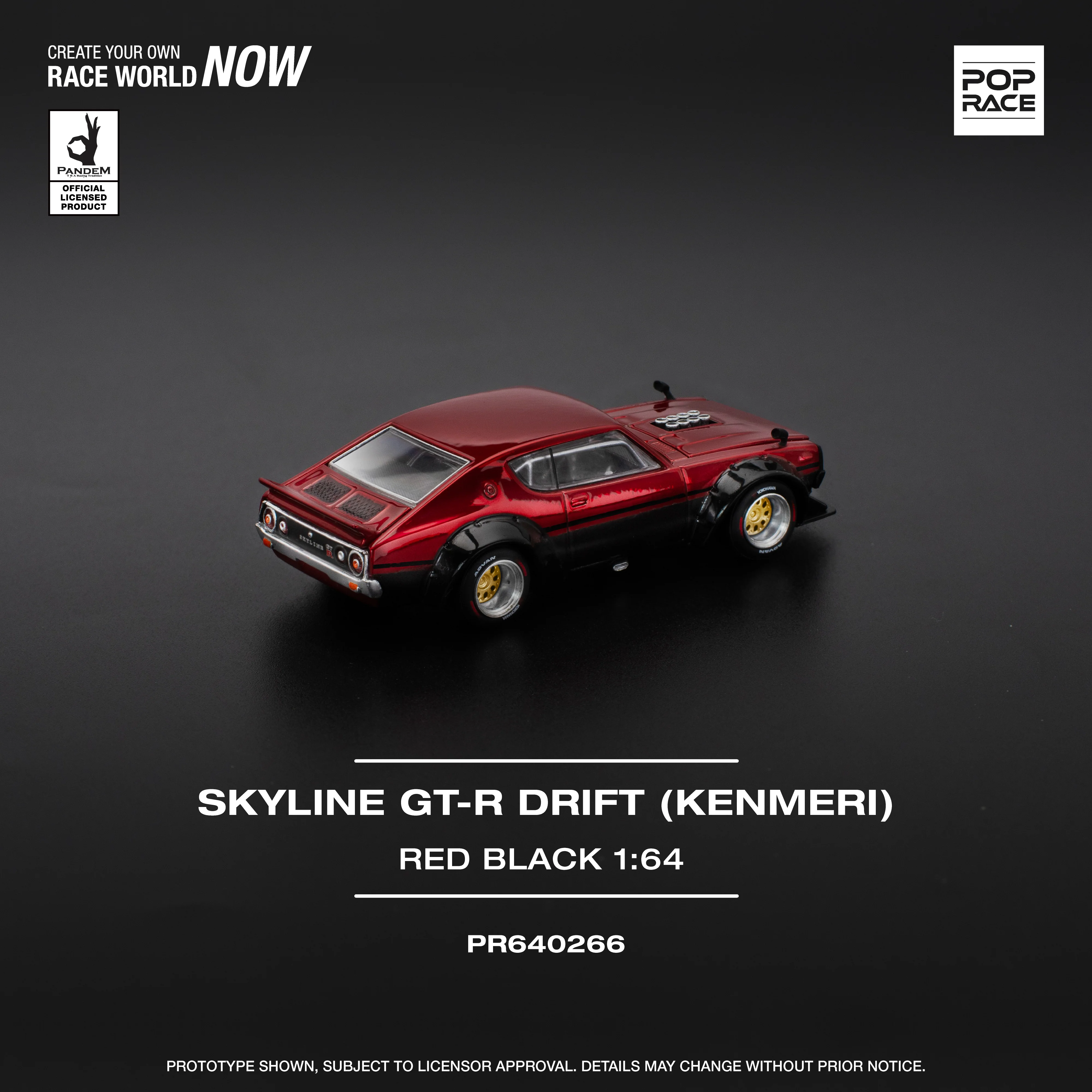PREORDER POPRACE 1/64 KPGC110 KENMERI - RED/BLACK PR640266 (Approx. Release Date: Q3 2025 and subject to the manufacturer's final decision) - Image 3
