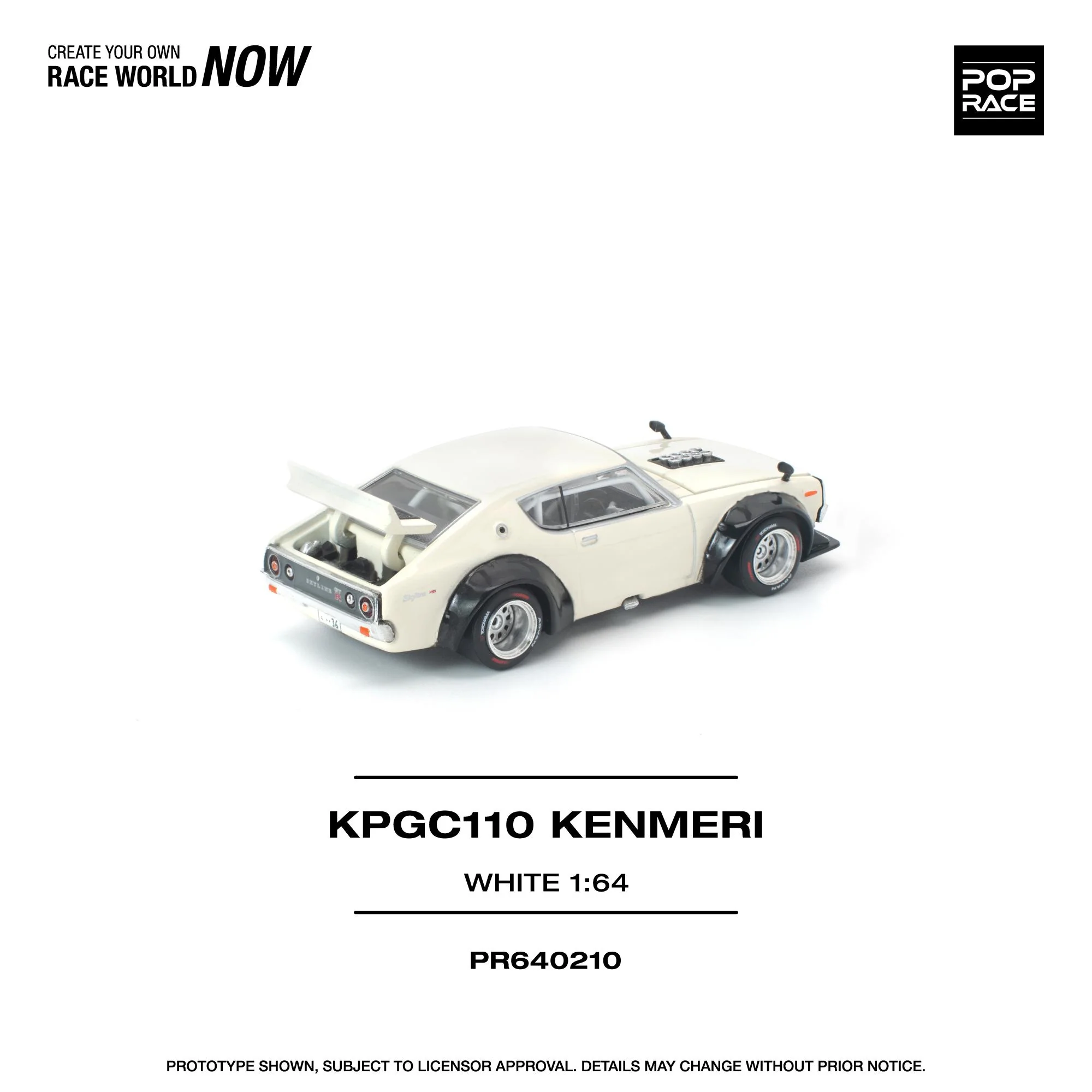 PREORDER POPRACE 1/64 KPGC110 KENMERI WHITE PR640210 (Approx. Release Date: Q3 2026 and subject to the manufacturer's final decision) - Image 3