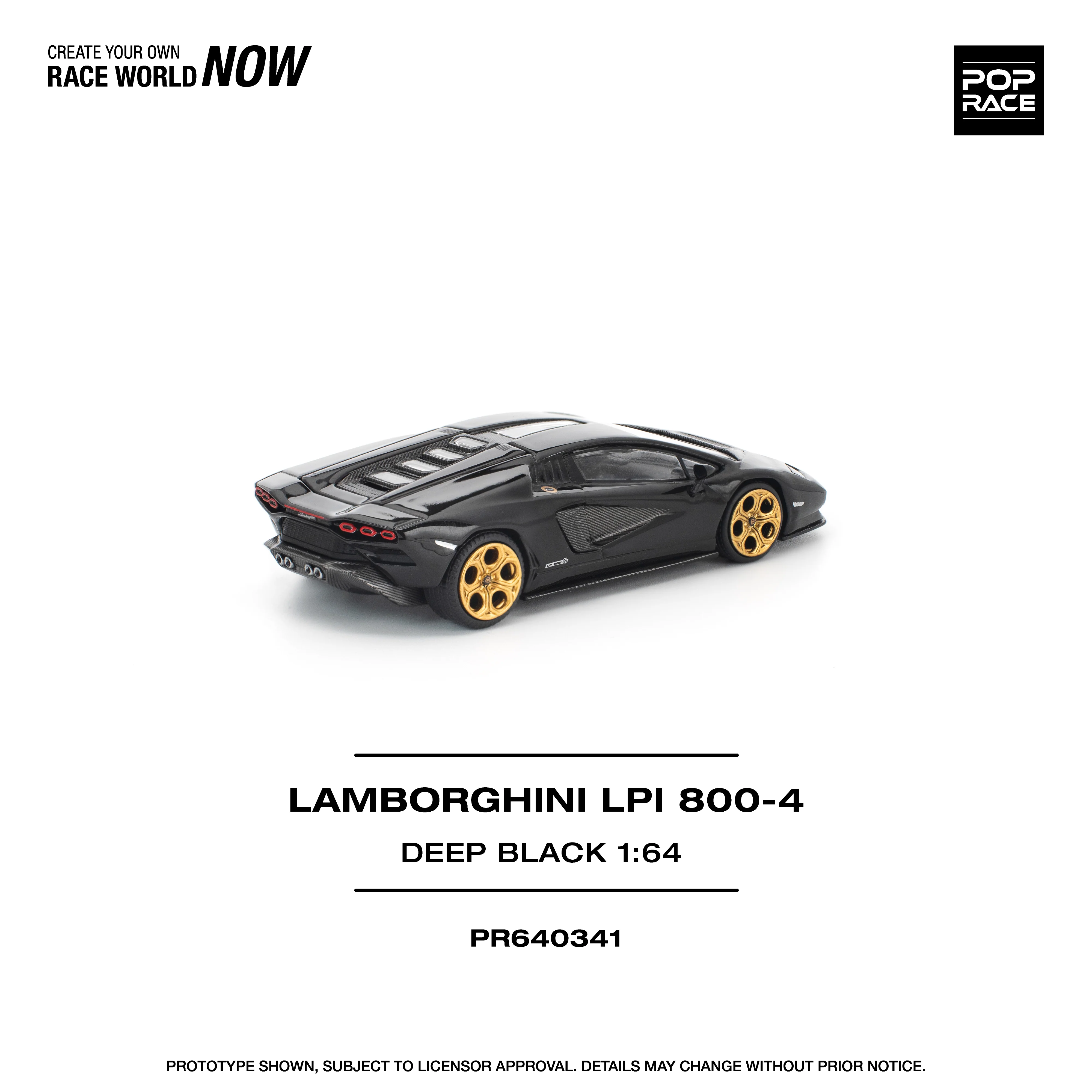 PREORDER POPRACE 1/64 LAMBORGHINI COUNTACH LPI 800-4 DEEP BLACK PR640341 (Approx. Release Date: Q4 2025 and subject to the manufacturer's final decision) - Image 2