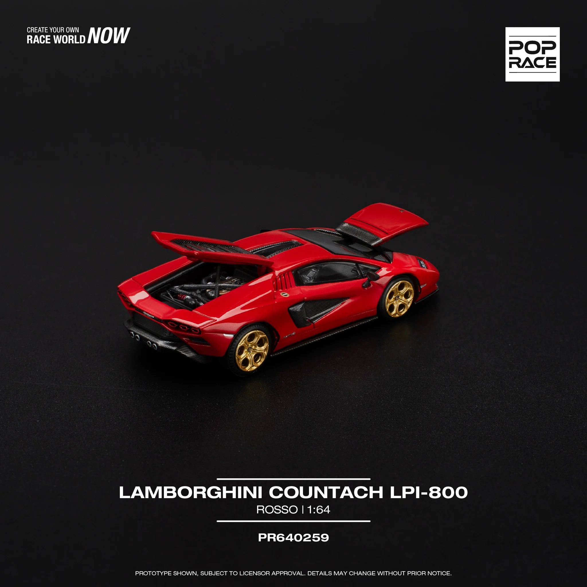 POPRACE 1/64 LAMBORGHINI COUNTACH LPI-800 - ROSSO PR640259 - Image 2