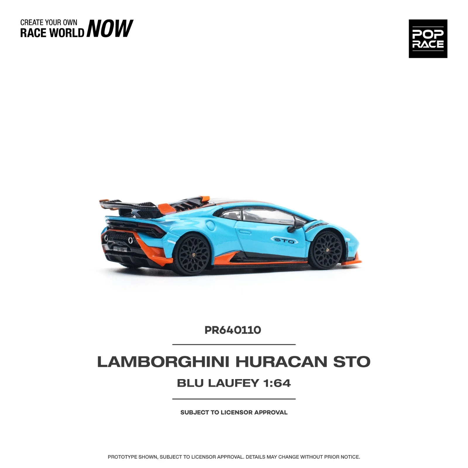 POPRACE 1/64 LAMBORGHINI HURACÁN STO BLU LAUFEY/ARANCIO XANTO PR640110 - Image 3