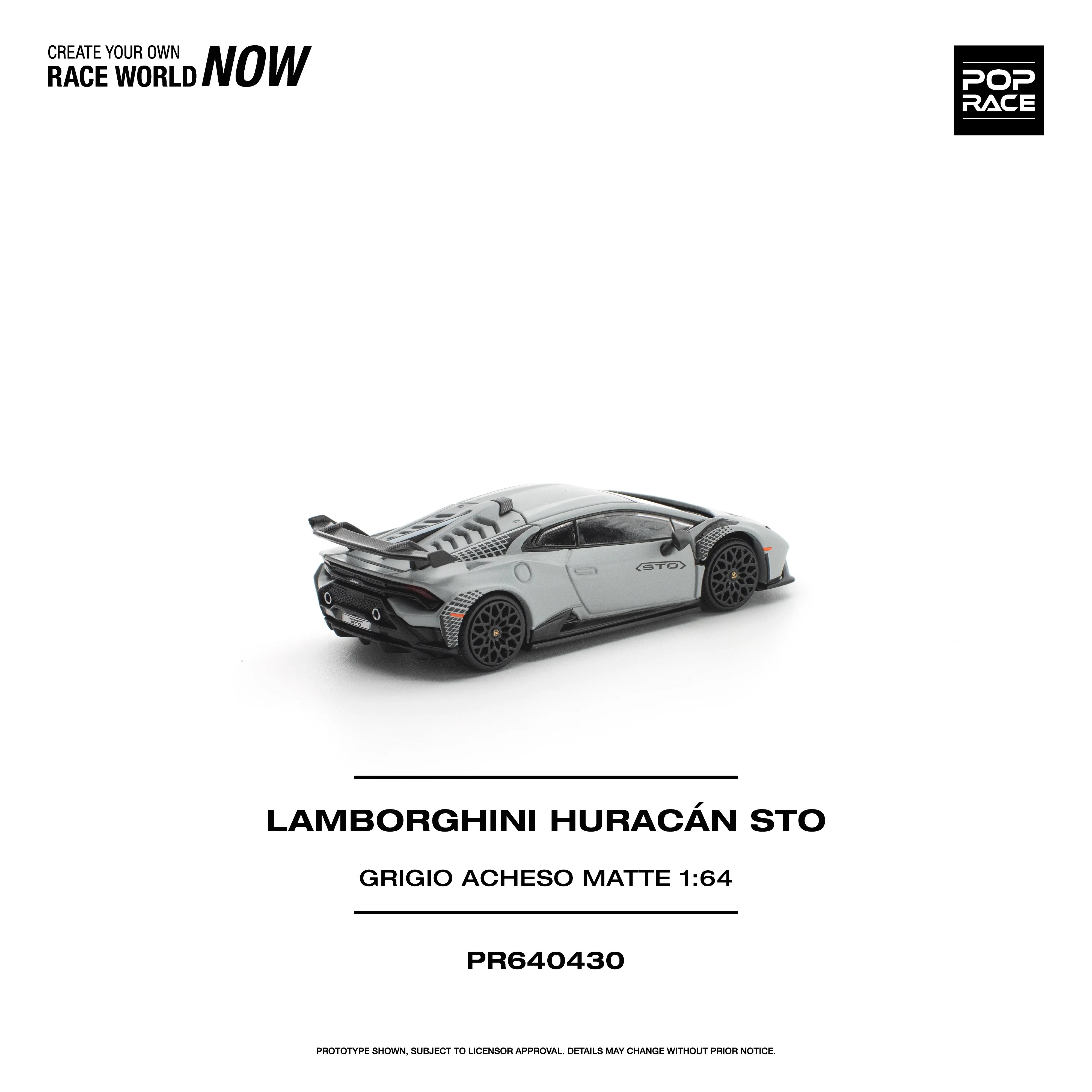 PREORDER POPRACE 1/64 LAMBORGHINI HURACAN STO GRIGIO ACHESO MATTE PR640430 (Approx. Release Date: Q3 2026 and subject to the manufacturer's final decision) - Image 2