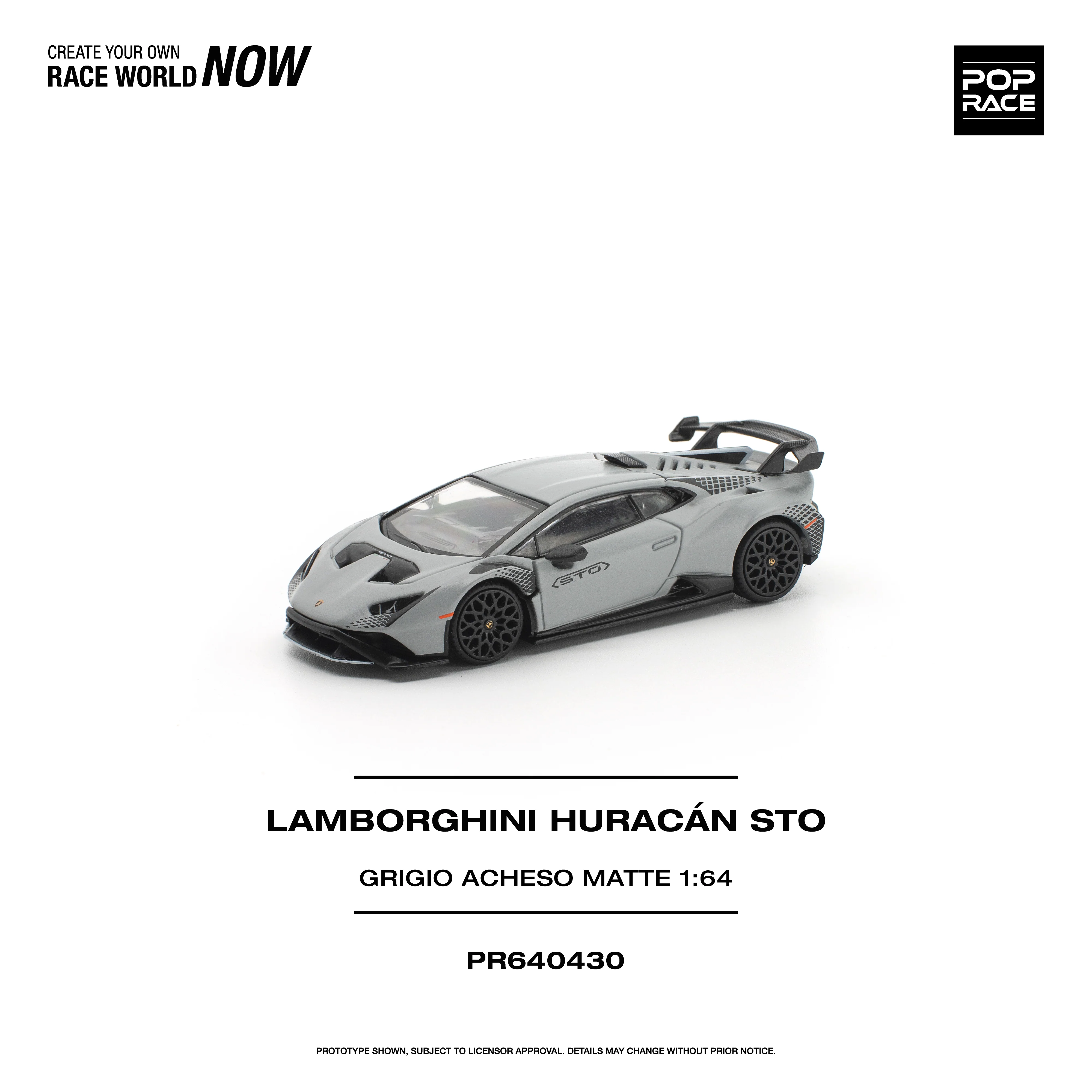 PREORDER POPRACE 1/64 LAMBORGHINI HURACAN STO GRIGIO ACHESO MATTE PR640430 (Approx. Release Date: Q3 2026 and subject to the manufacturer's final decision) - Image 3