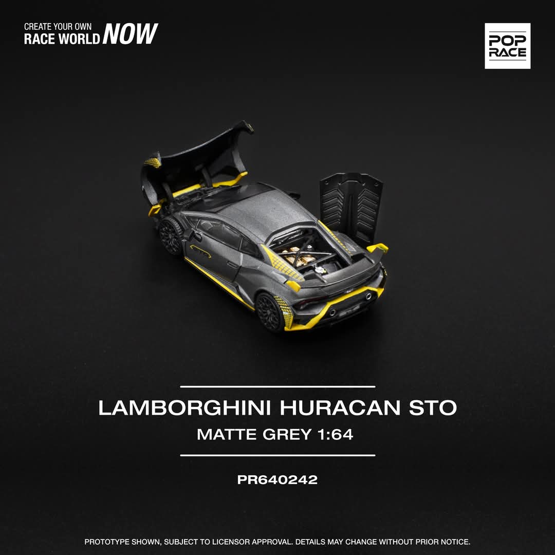 PREORDER POPRACE 1/64 LAMBORGHINI HURACAN STO MATTE GREY PR640242 (Approx. Release Date: Q2 2025 and subject to the manufacturer's final decision) - Image 2