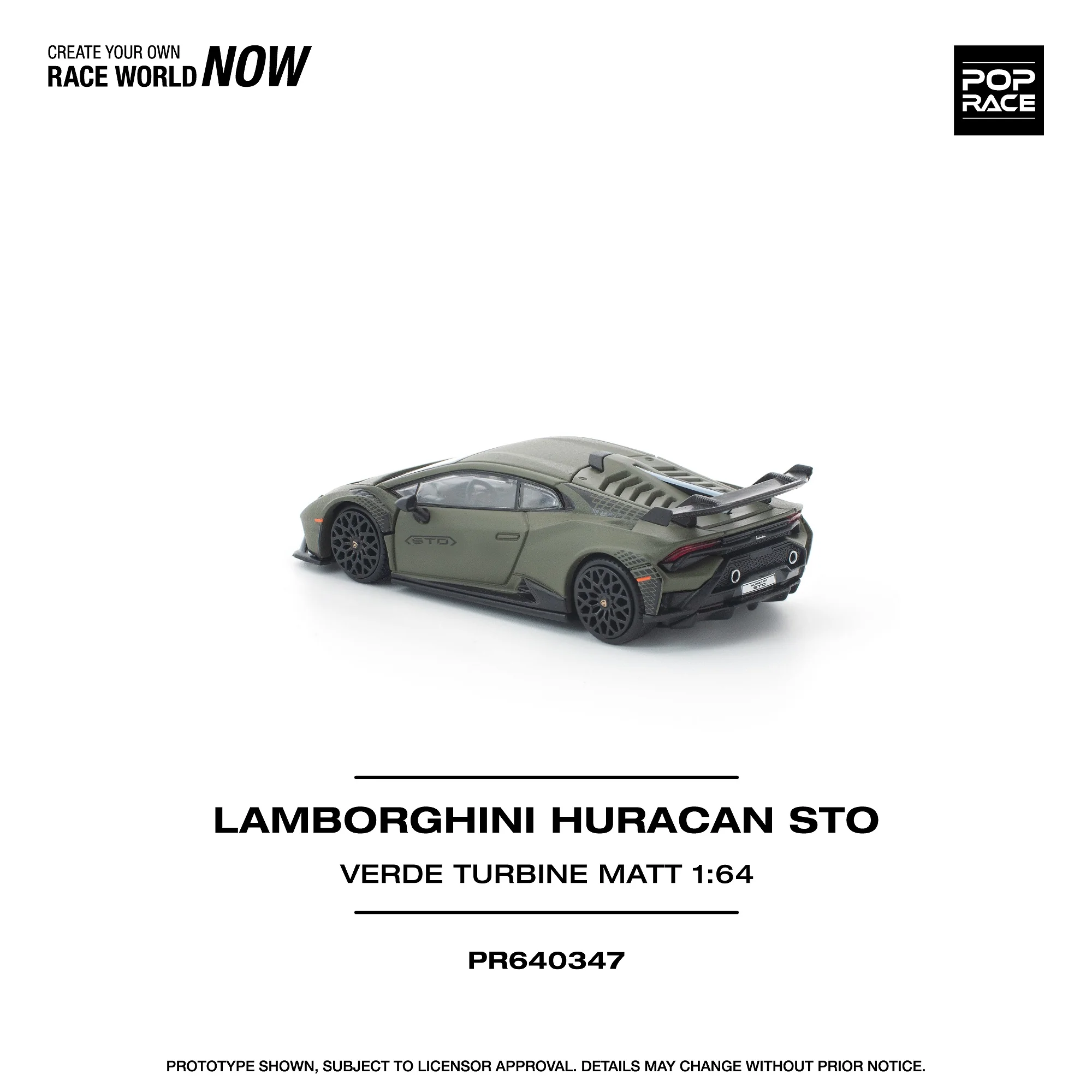 PREORDER POPRACE 1/64 LAMBORGHINI HURACAN STO VERDE TURBINE MATT PR640347 (Approx. Release Date: Q2 2026 and subject to the manufacturer's final decision) - Image 2