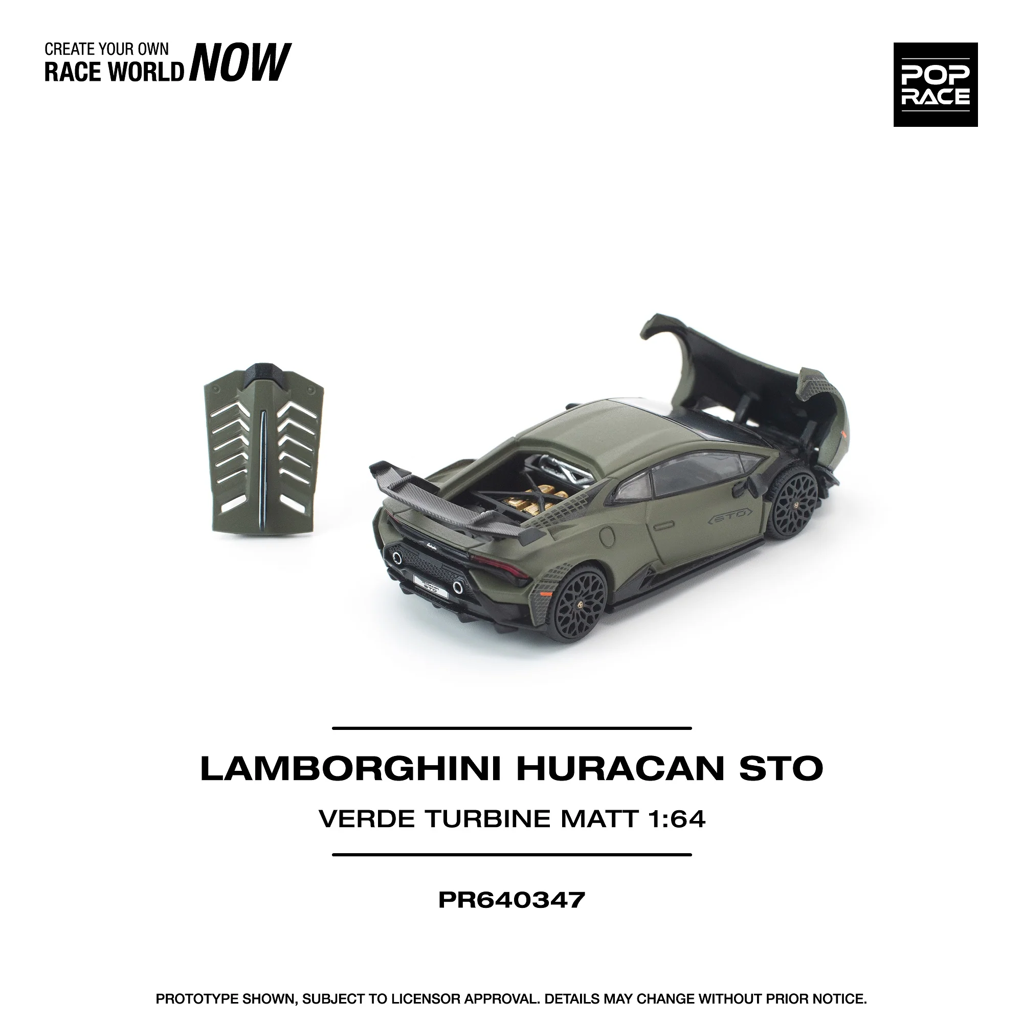 PREORDER POPRACE 1/64 LAMBORGHINI HURACAN STO VERDE TURBINE MATT PR640347 (Approx. Release Date: Q2 2026 and subject to the manufacturer's final decision) - Image 3