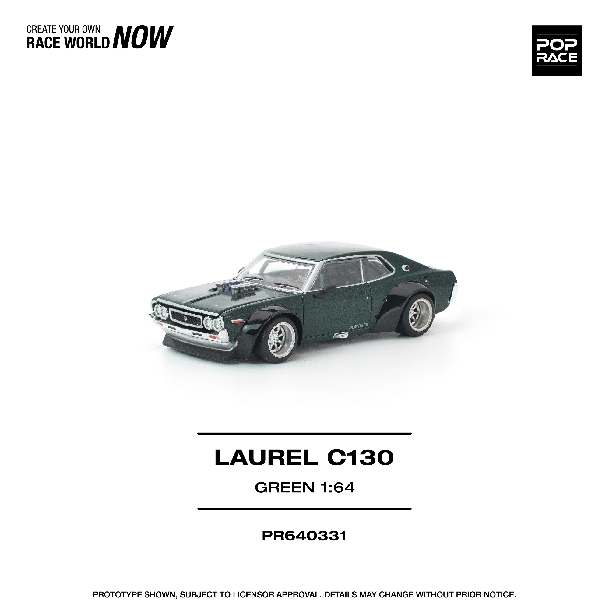 PREORDER POPRACE 1/64 LAUREL C130 GREEN PR640331 (Approx. Release Date: Q2 2026 and subject to the manufacturer's final decision) - Image 2