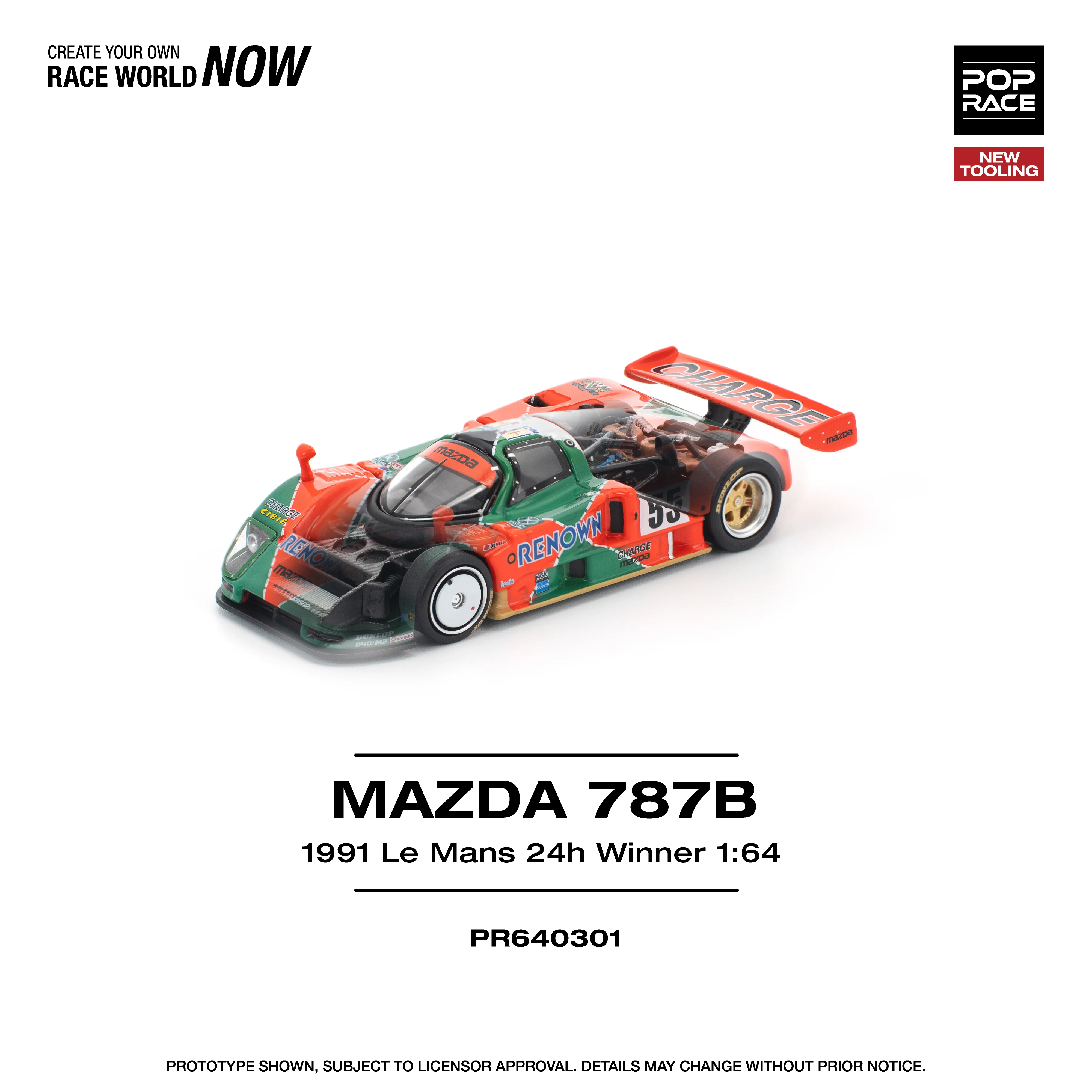 POPRACE 1/64 MAZDA 787B 1991 LE MANS 24H WINNER PR640301 - Image 2